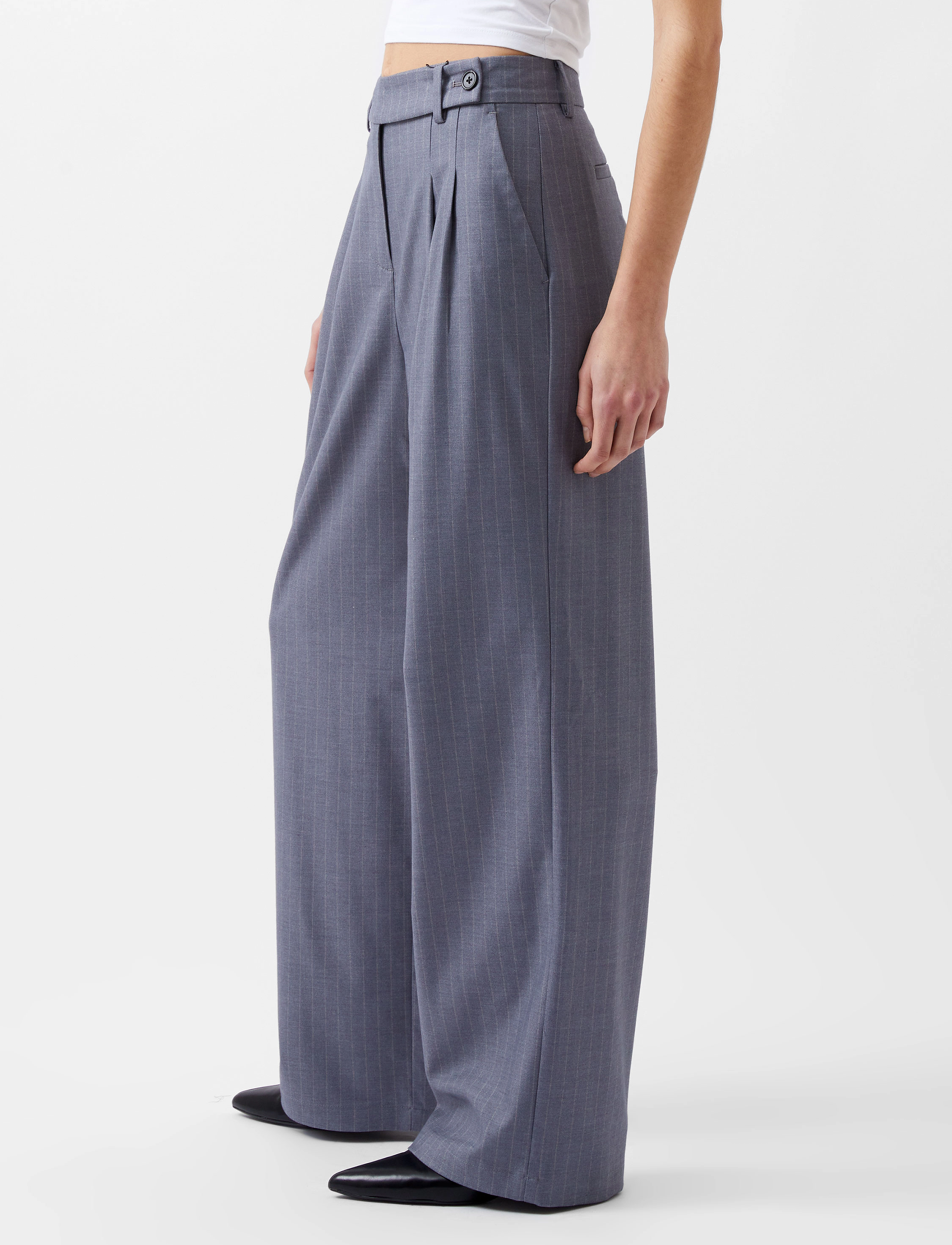 French Connection - FIORELLA PIN STRIPE TROUSERS - grey - 4