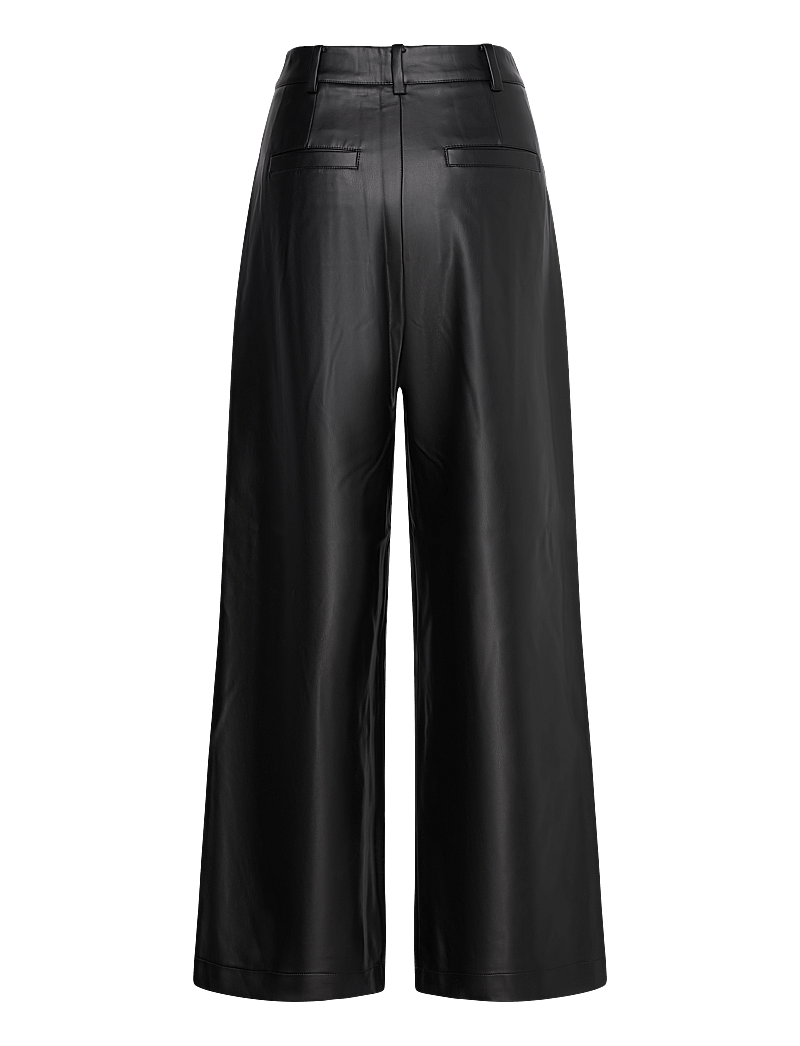 French Connection - CROLENDA PU WIDE LEG TROUSERS - lederhosen - blackout - 1