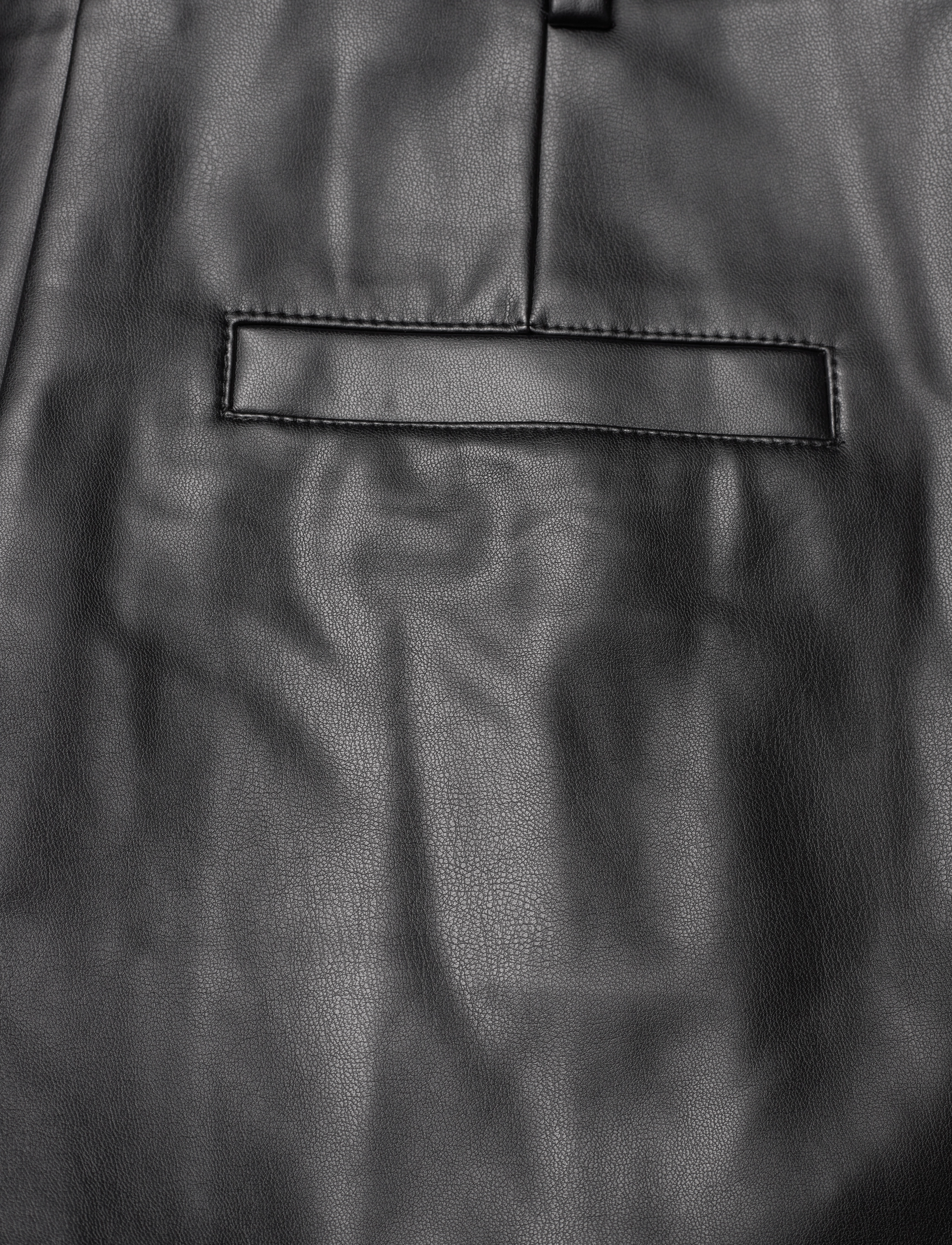 French Connection - CROLENDA PU WIDE LEG TROUSERS - leather trousers - blackout - 4