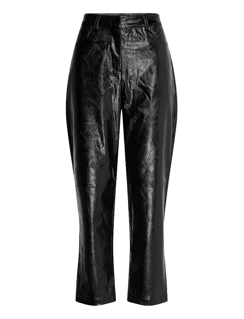 French Connection - EMMETT PU TAPERED TROUSER - lederhosen - blackout - 1