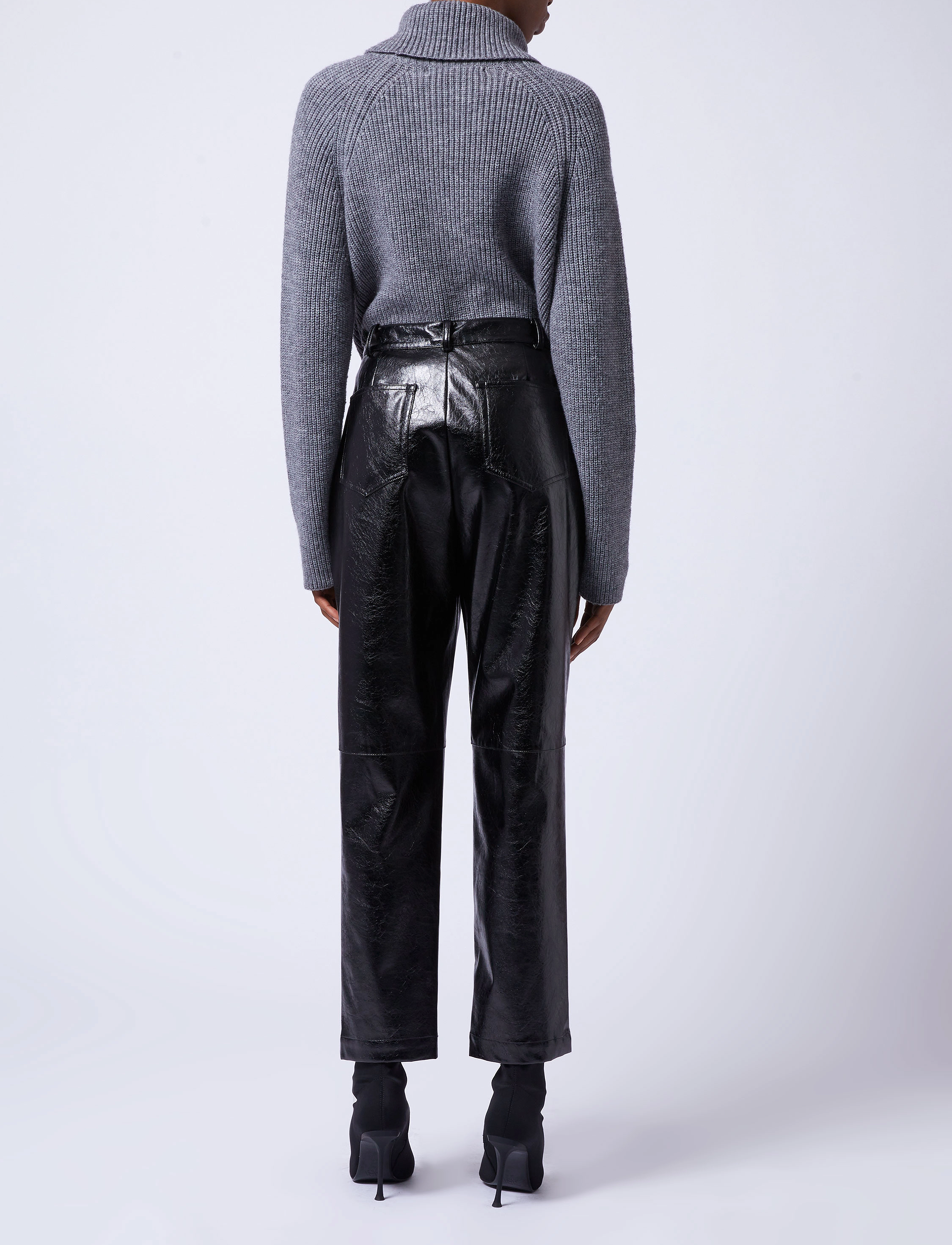 French Connection - EMMETT PU TAPERED TROUSER - læderbukser - blackout - 3