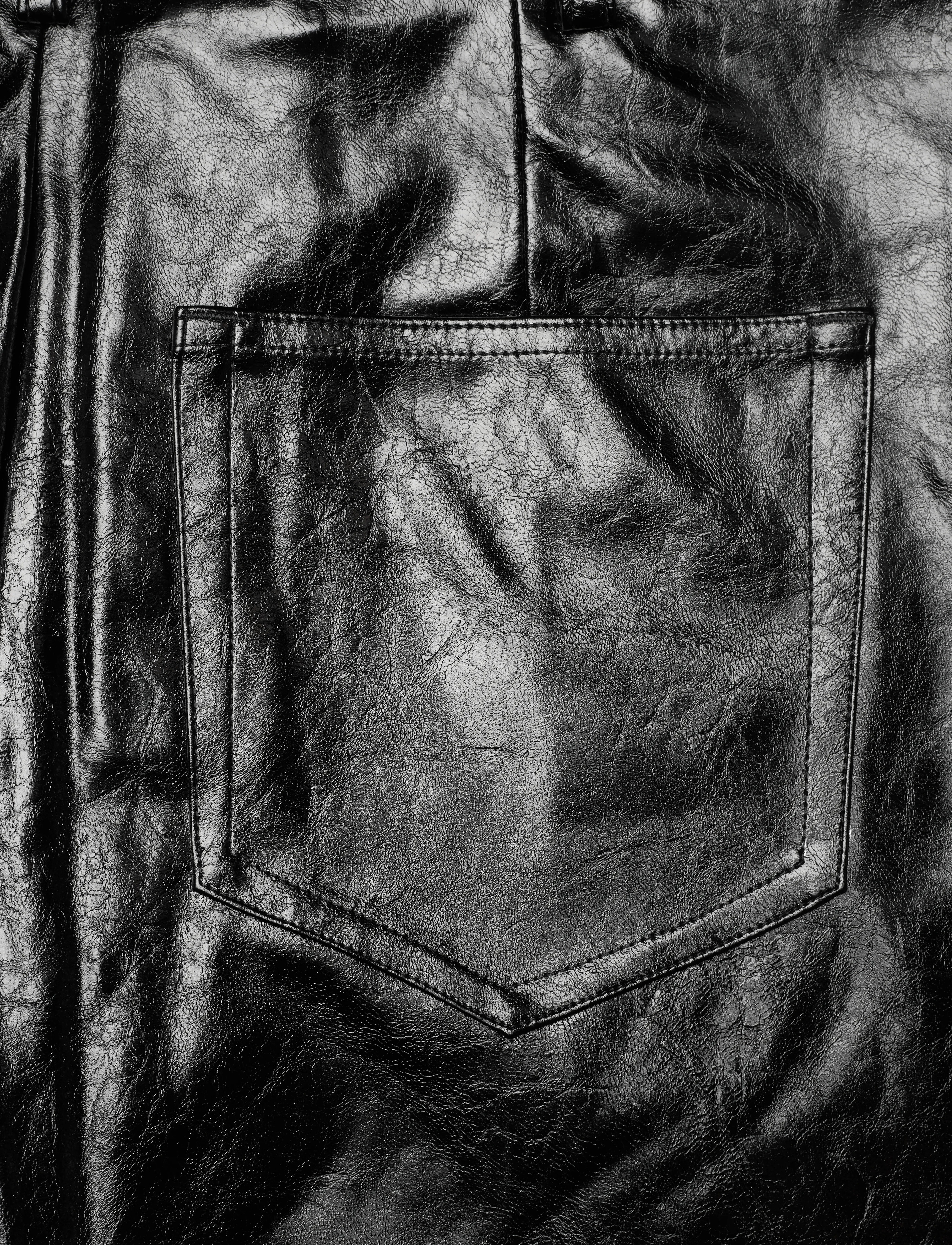 French Connection - EMMETT PU TAPERED TROUSER - læderbukser - blackout - 3