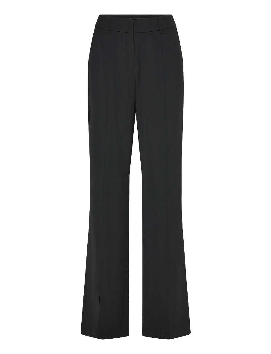 French Connection - VINNIE TAILORED SLIT TROUSER - schlaghosen - black - 1