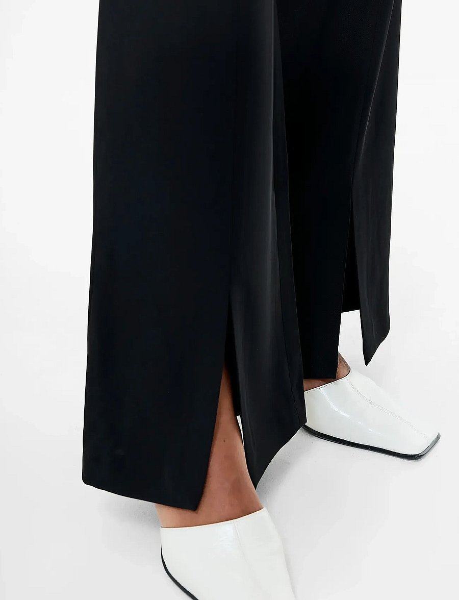 French Connection - VINNIE TAILORED SLIT TROUSER - schlaghosen - black - 3