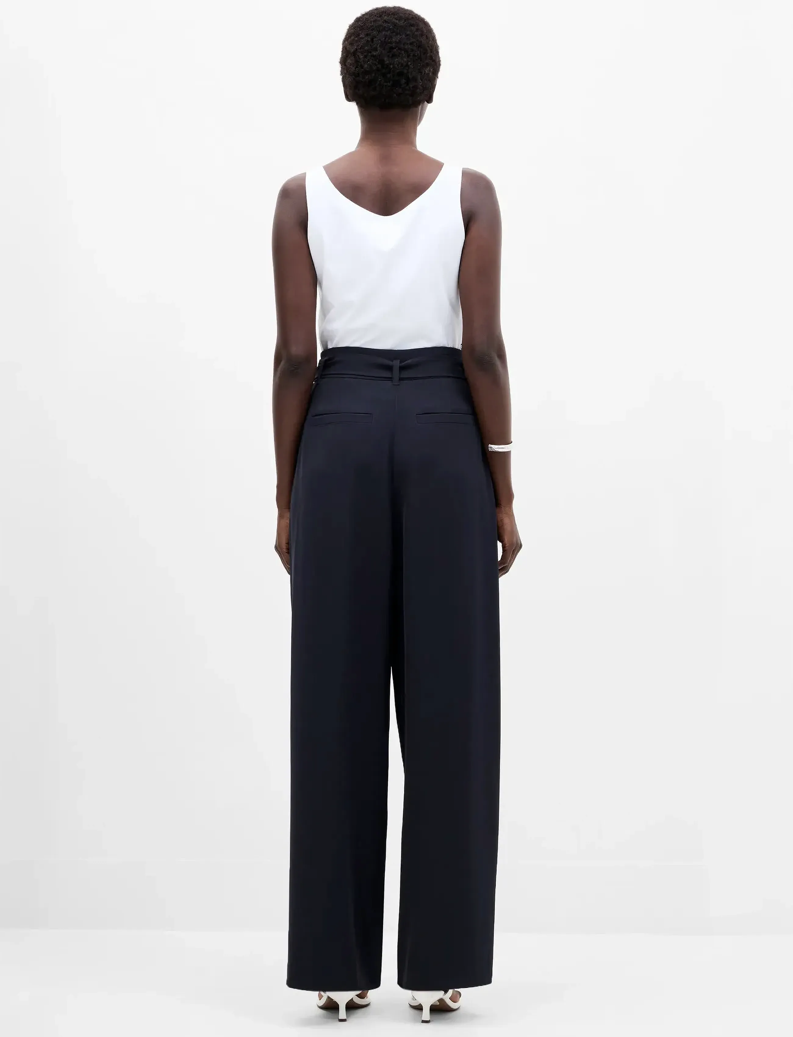 French Connection - VINNIE D.RING BELTED TROUSER - festmode zu outlet-preisen - navy - 4