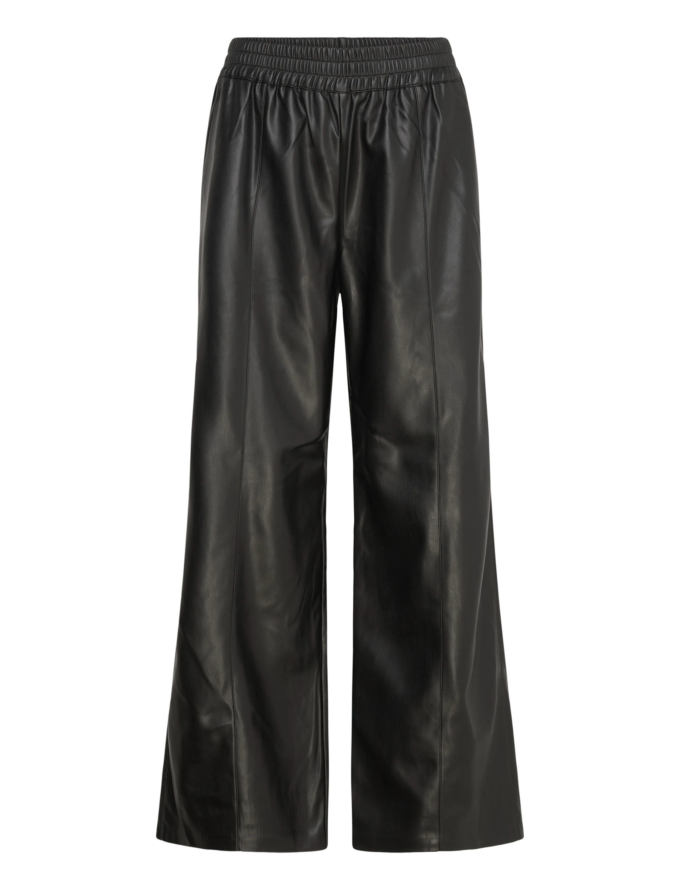 French Connection Tasher Wide Leg Pu Trouser, L, Trousers, Schwarz - Leg, Frauen