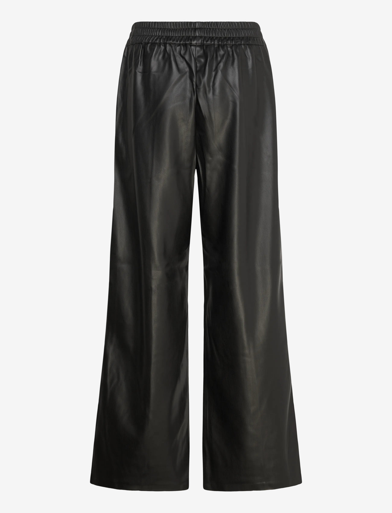French Connection - TASHER WIDE LEG PU TROUSER - plačios kelnės - black - 1