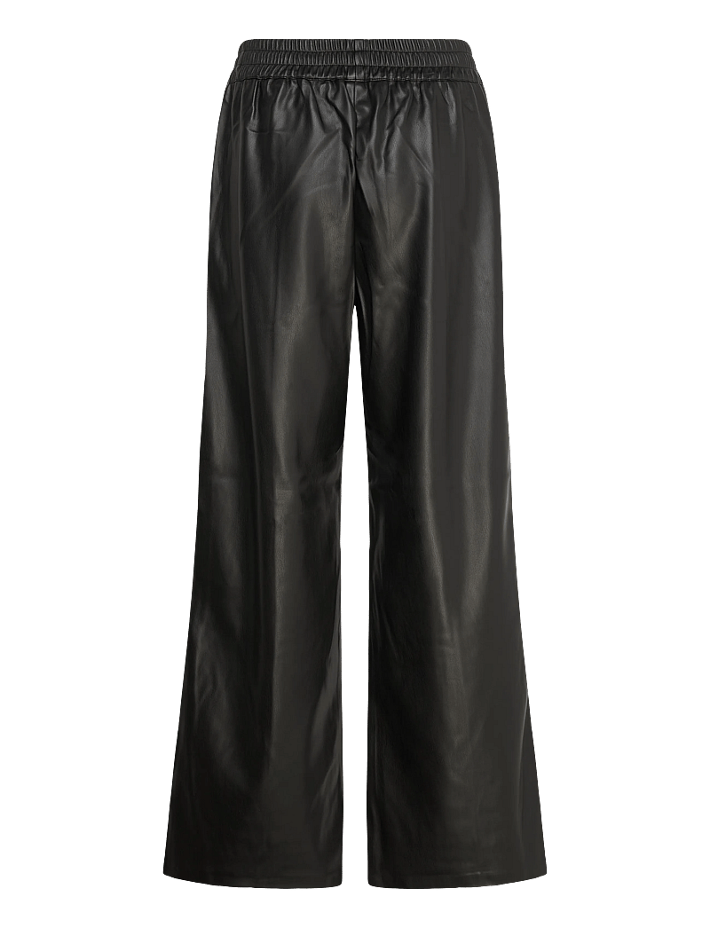 French Connection - TASHER WIDE LEG PU TROUSER - hosen mit weitem bein - black - 1