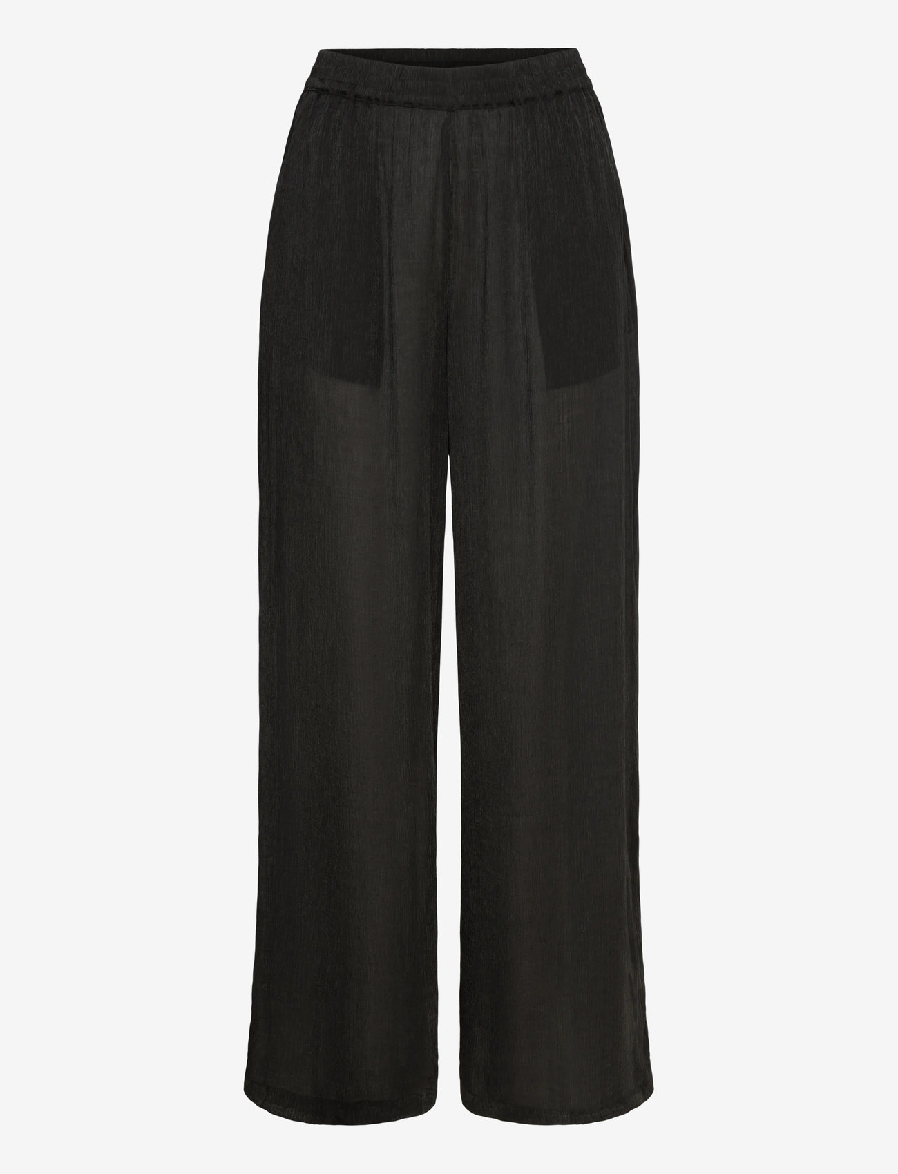 French Connection - TERRY CRINKLE TROUSER - bukser med brede ben - black - 0