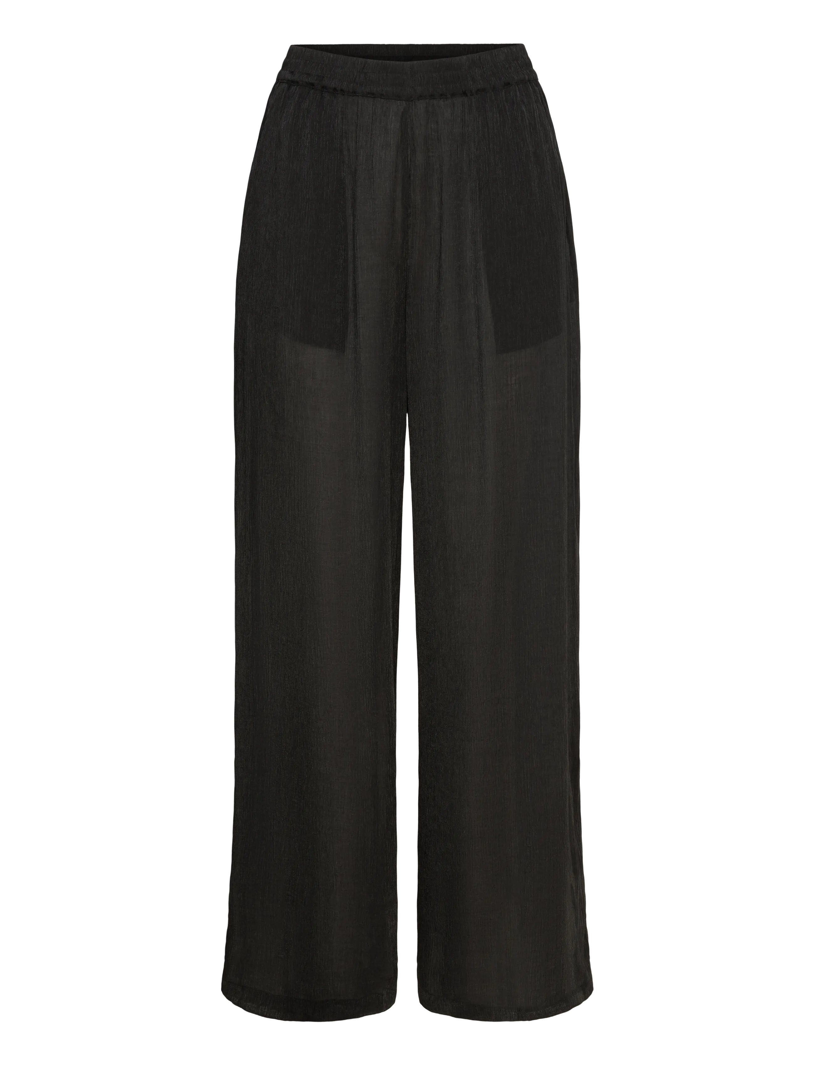French Connection TERRY CRINKLE TROUSER - Püksid - BLACK / black
