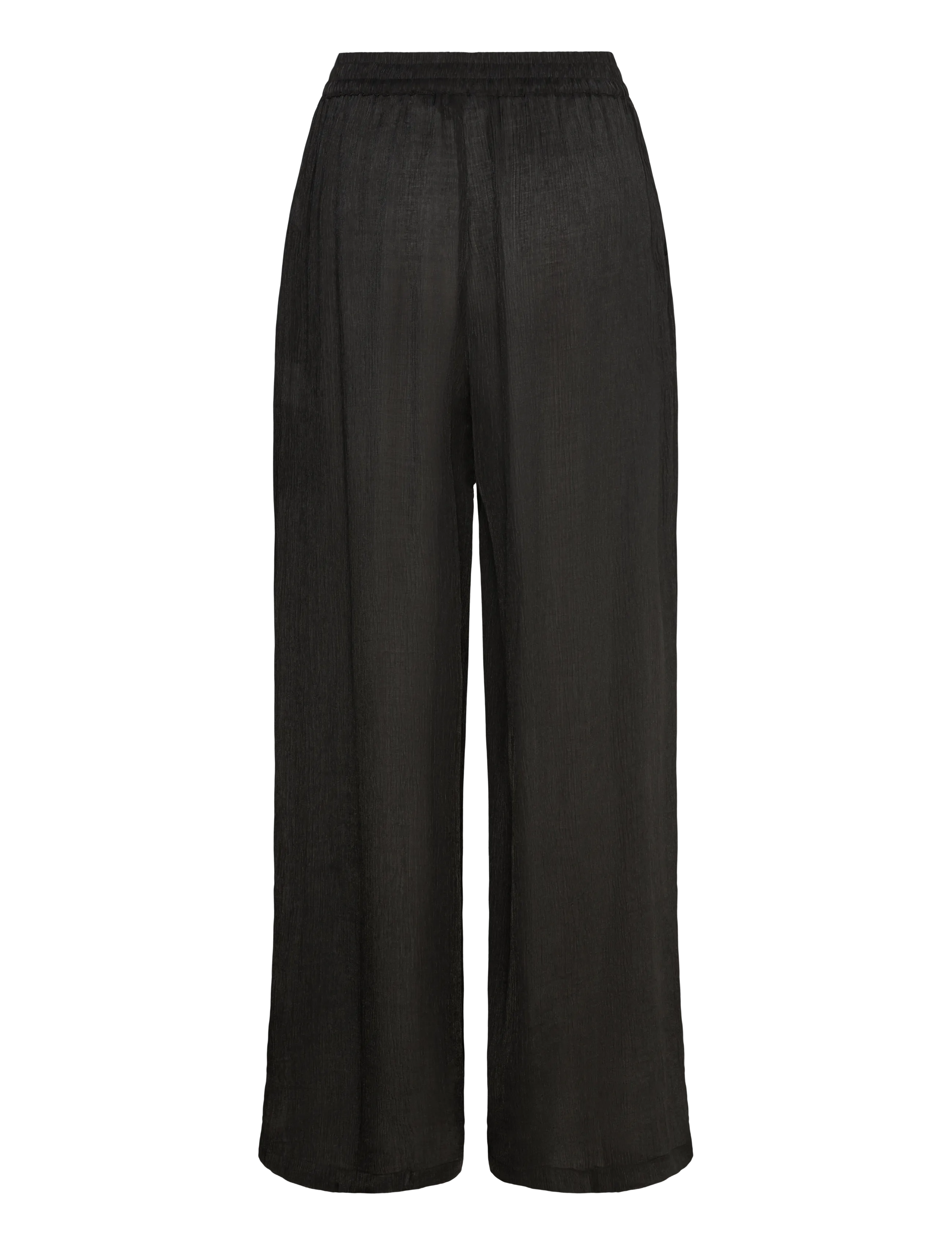 French Connection - TERRY CRINKLE TROUSER - plačios kelnės - black - 2