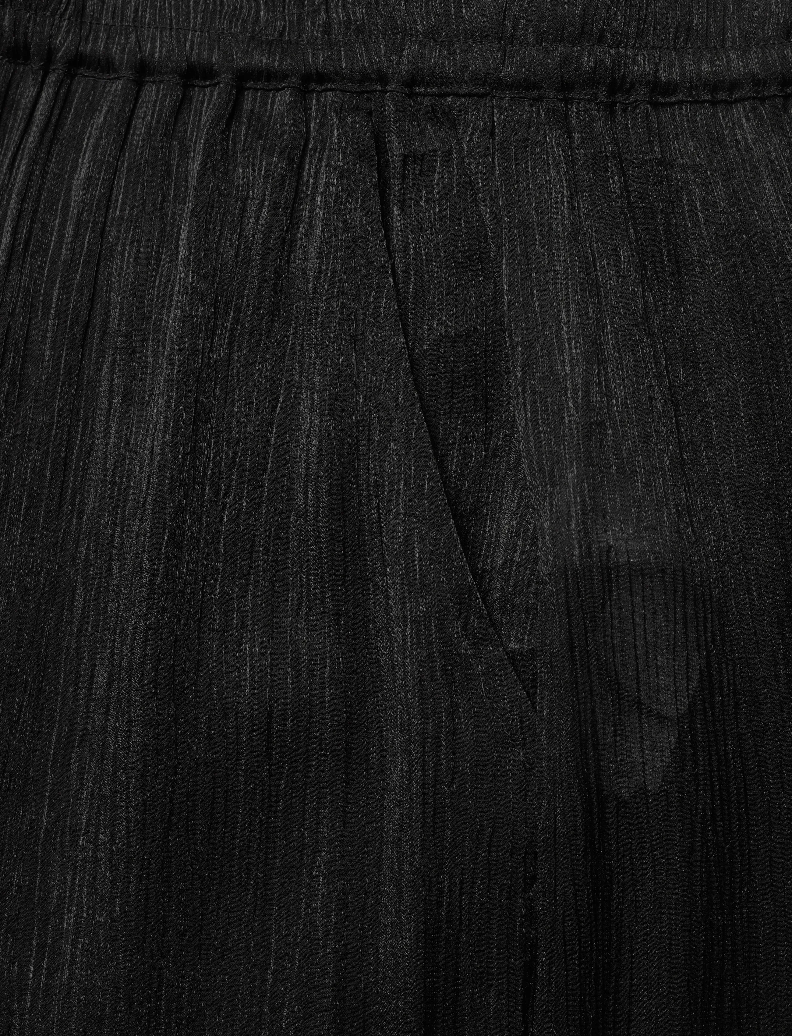 French Connection - TERRY CRINKLE TROUSER - plačios kelnės - black - 5