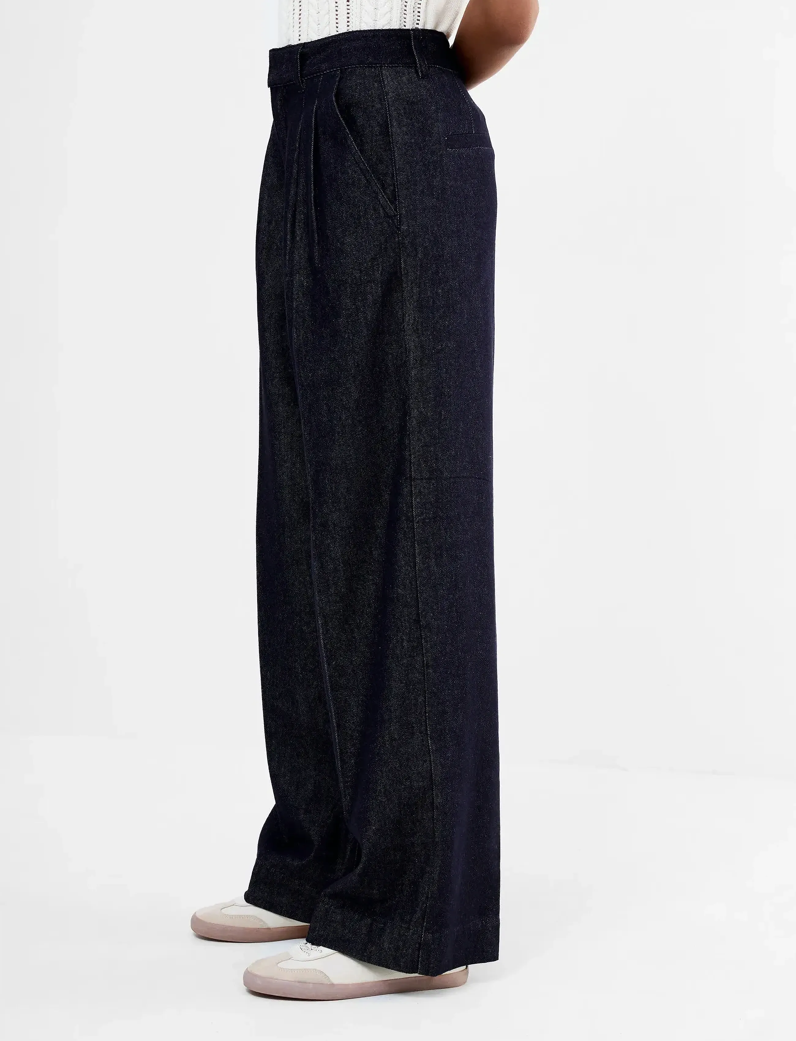 French Connection - FLETCHER WIDE LEG DENIM TROUSE - bukser med brede ben - clean indigo - 3