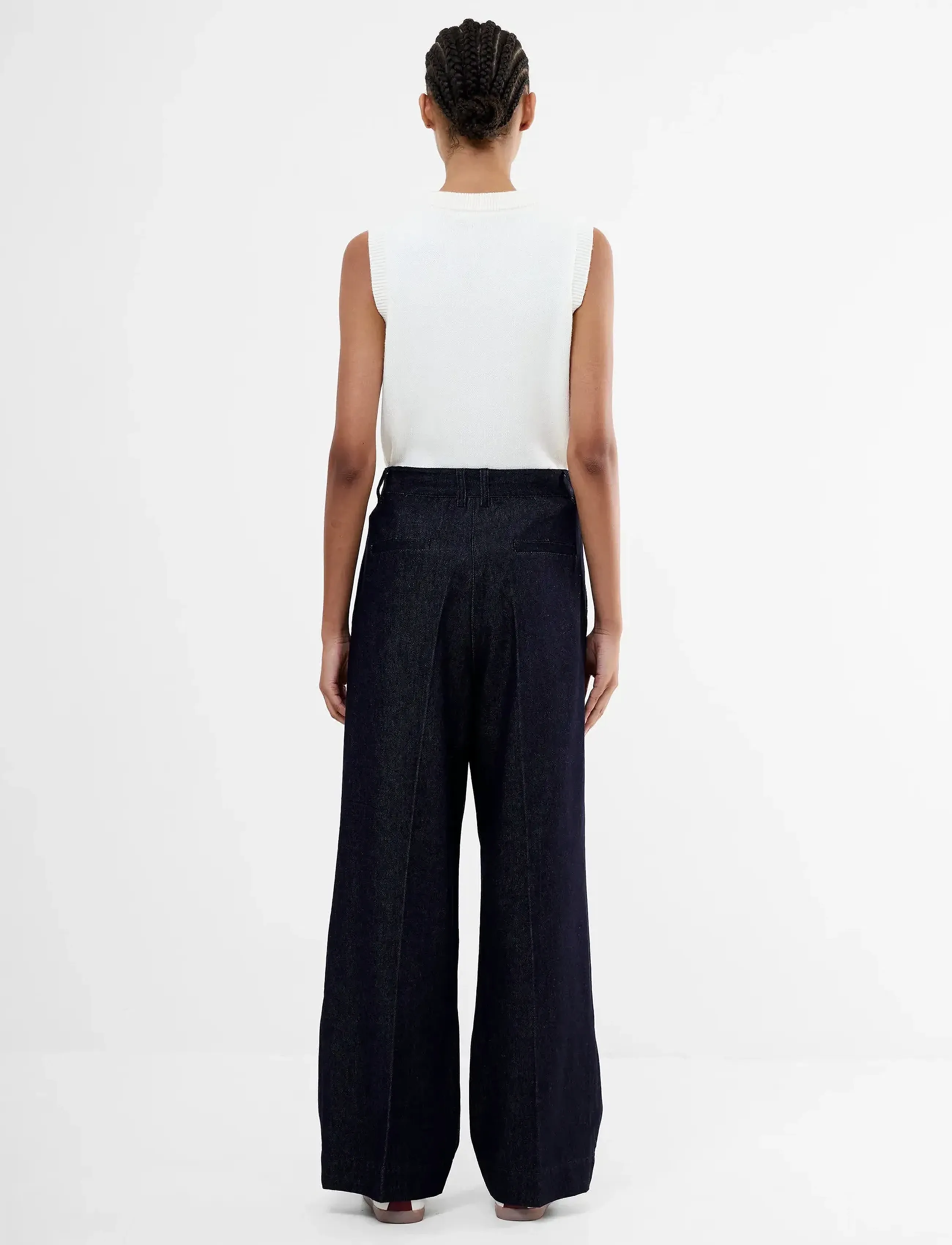 French Connection - FLETCHER WIDE LEG DENIM TROUSE - bukser med brede ben - clean indigo - 4