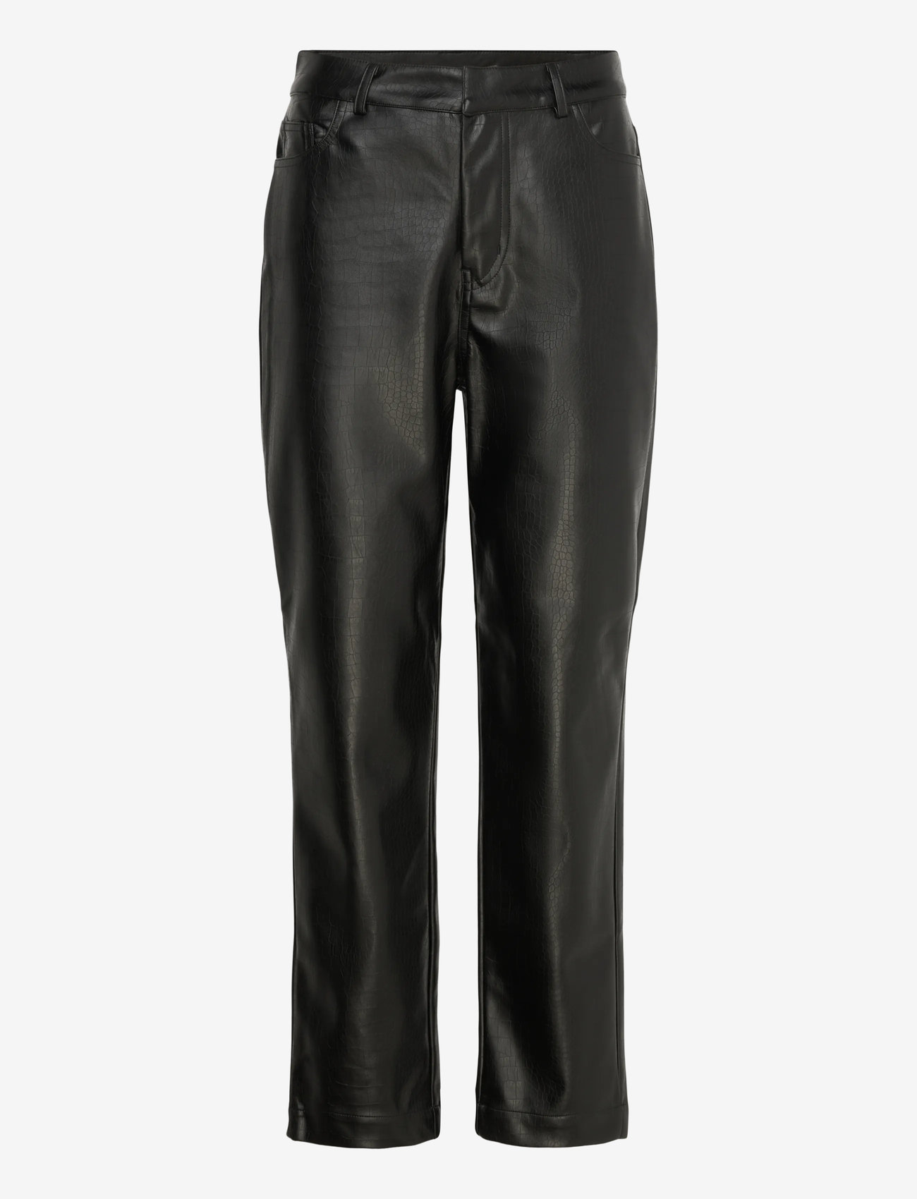 French Connection - BRODY CROC PU TROUSER - hosen mit weitem bein - black - 1