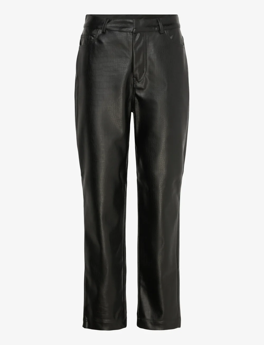 French Connection - BRODY CROC PU TROUSER - bukser med brede ben - black - 1