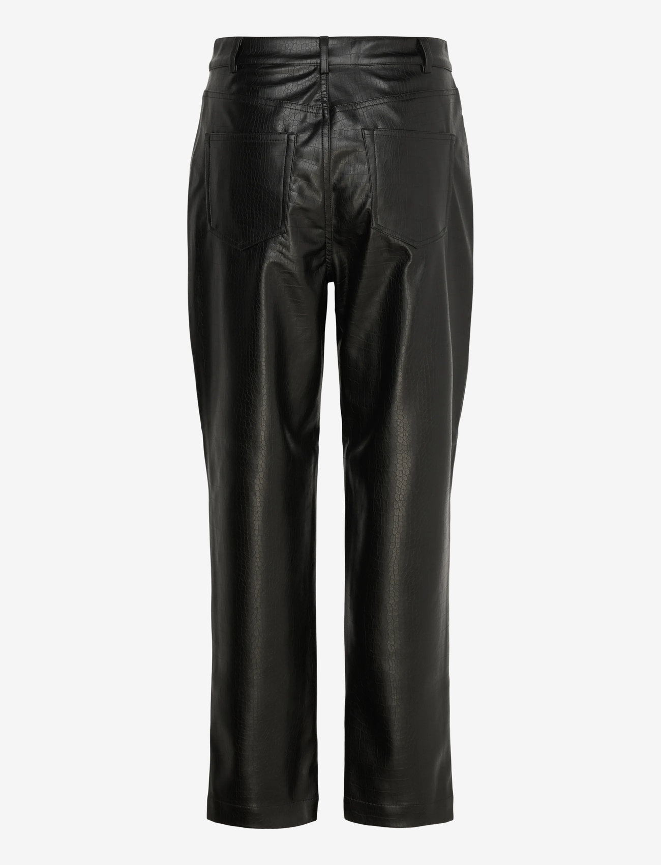 French Connection - BRODY CROC PU TROUSER - hosen mit weitem bein - black - 2