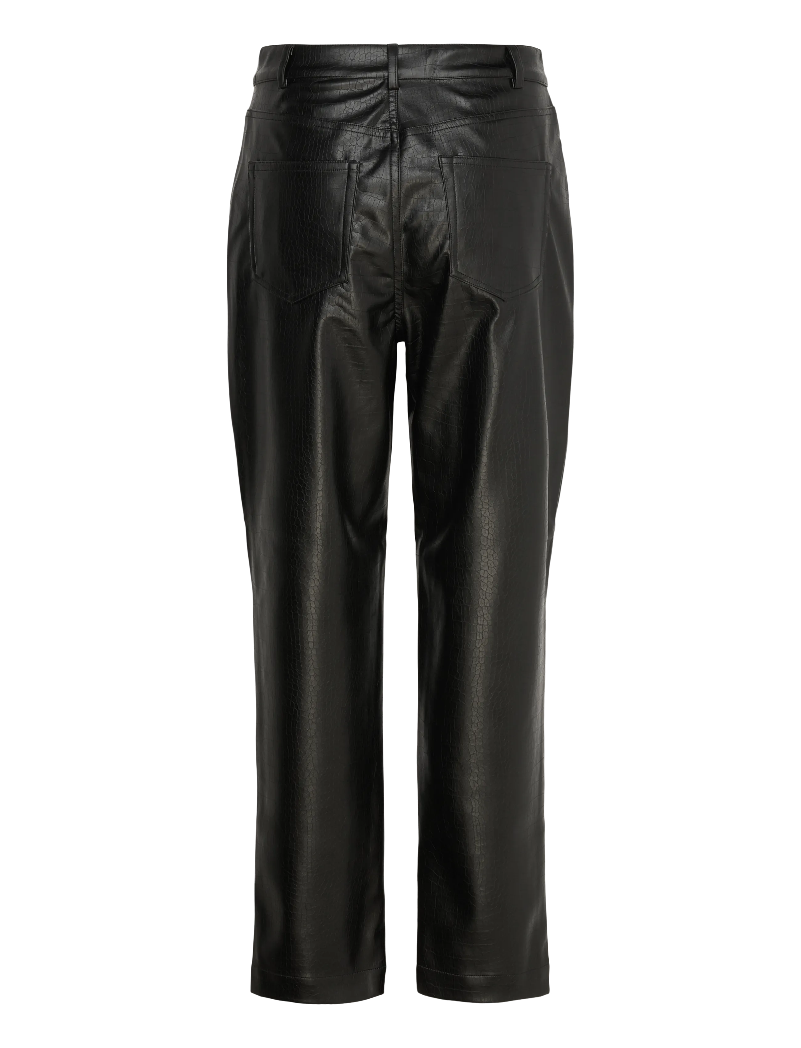 French Connection - BRODY CROC PU TROUSER - hosen mit weitem bein - black - 2