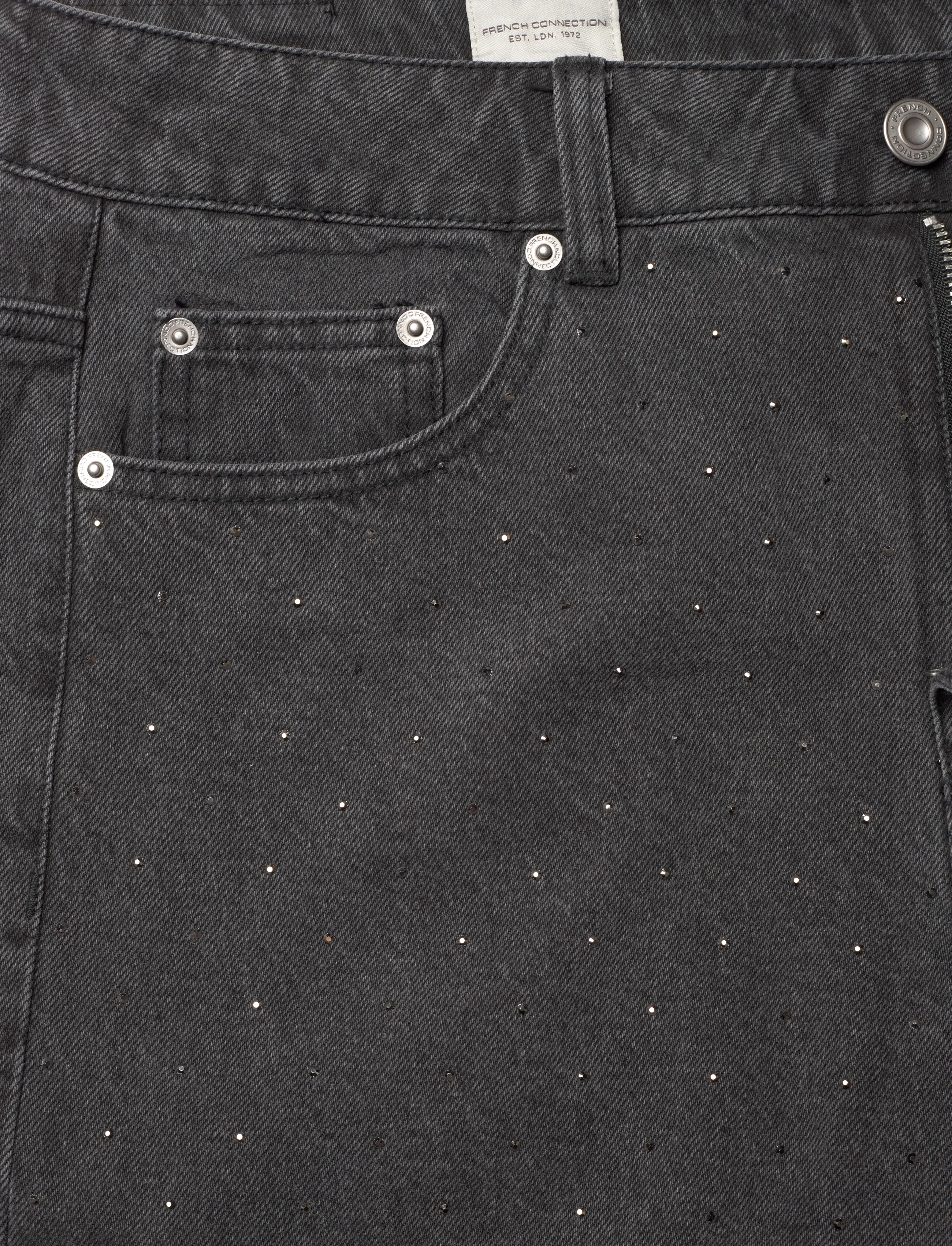 French Connection - RALPHIE DENIM EMBELLISHED JEAN - platūs džinsai - charcoal grey - 5