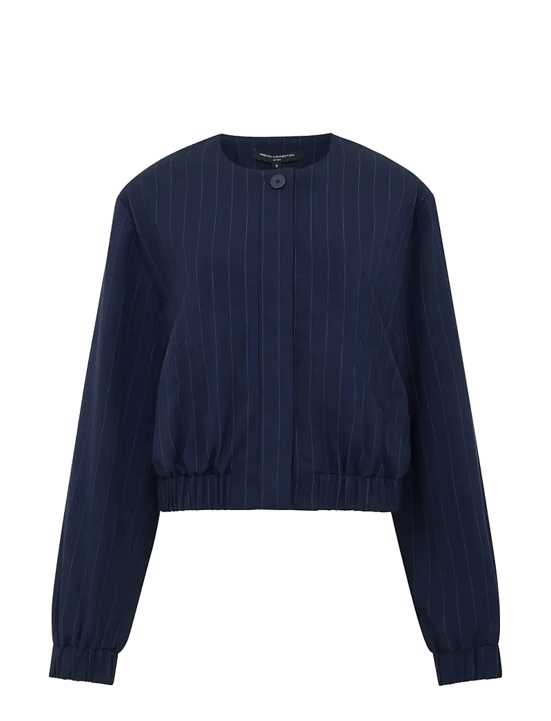 French Connection - ALIA PINSTRIPE BOMBER JACKET - kevadjoped - navy/linen white - 1