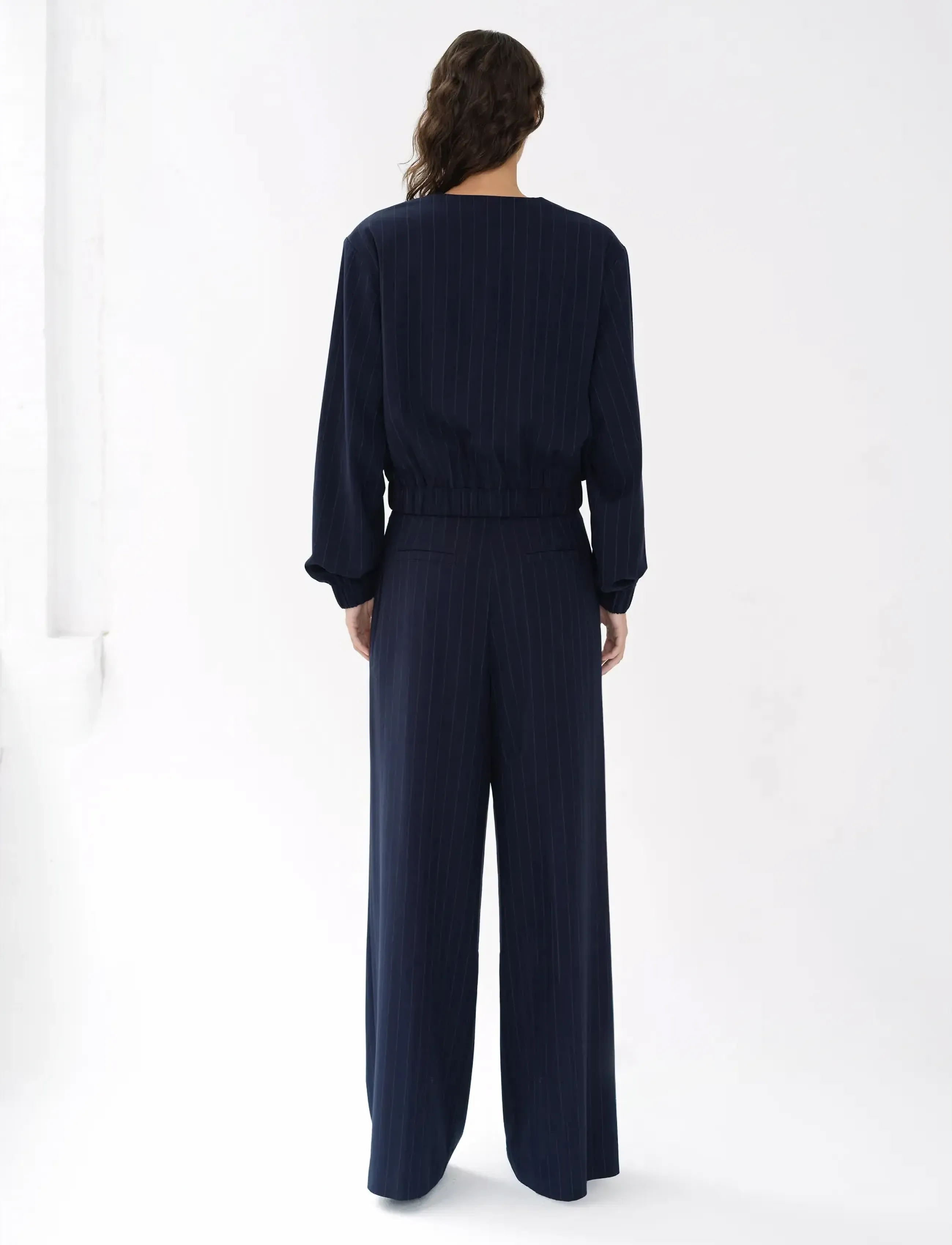 Alia Pinstripe Bomber Jacket 3