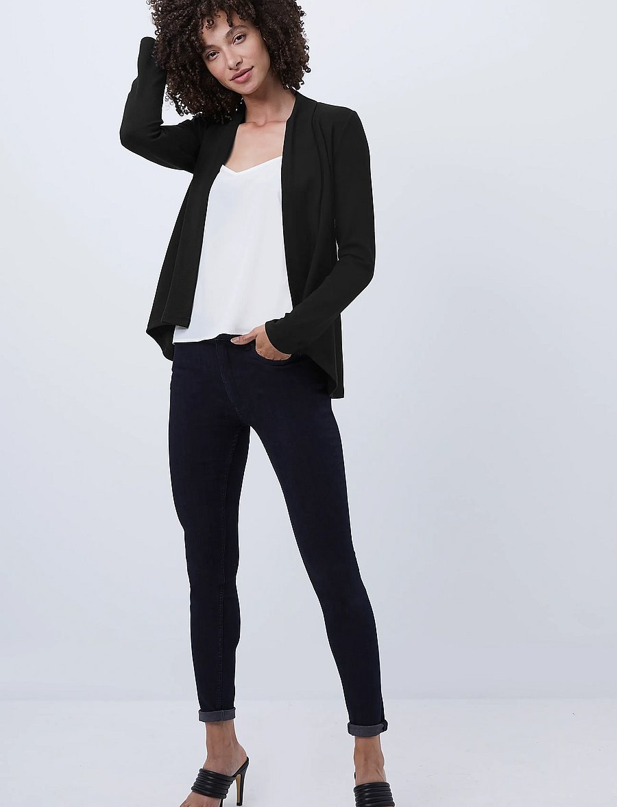 French Connection - JOSIE JERSEY DRAPE FRONT JCKT - koftor - black - 0
