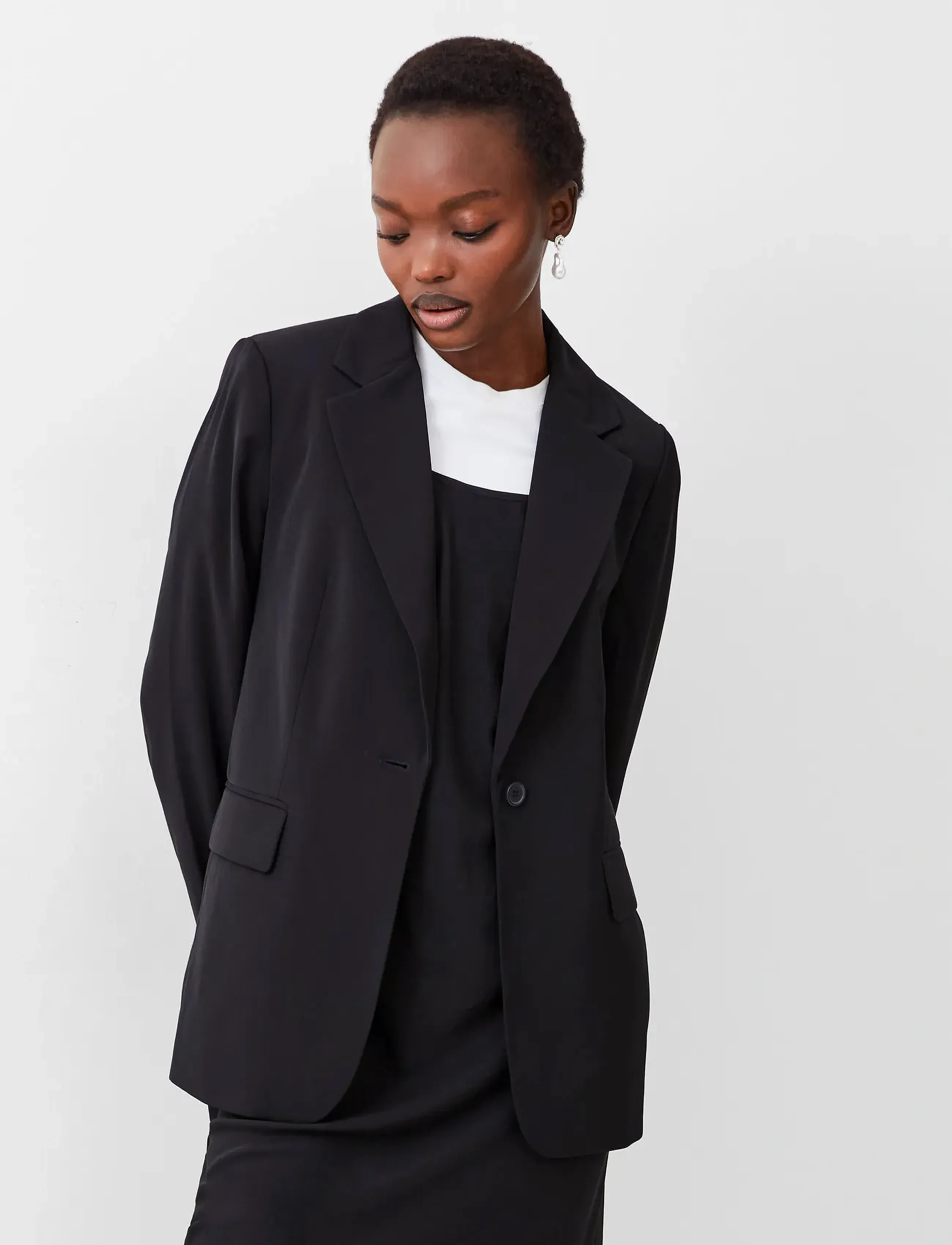French Connection Harrie Suiting Single Breasted Porcelain Cream Size [14], 40, Black, Blazere > Enkeltradede Blazere, Dame
