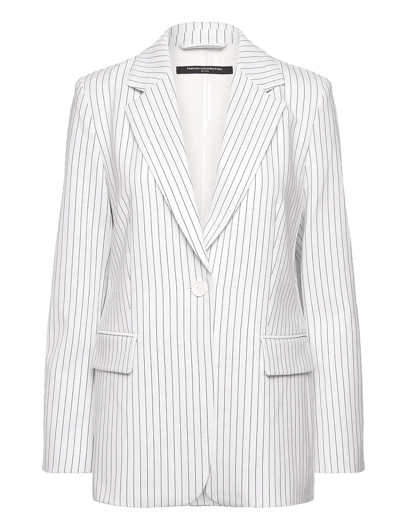 French Connection - WHISPER PINSTRIPE BLAZER - Ühes joones nööpidega bleiserid - summer white/marine - 1