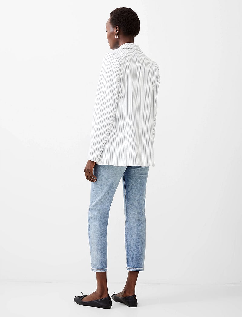 French Connection - WHISPER PINSTRIPE BLAZER - Ühes joones nööpidega bleiserid - summer white/marine - 0