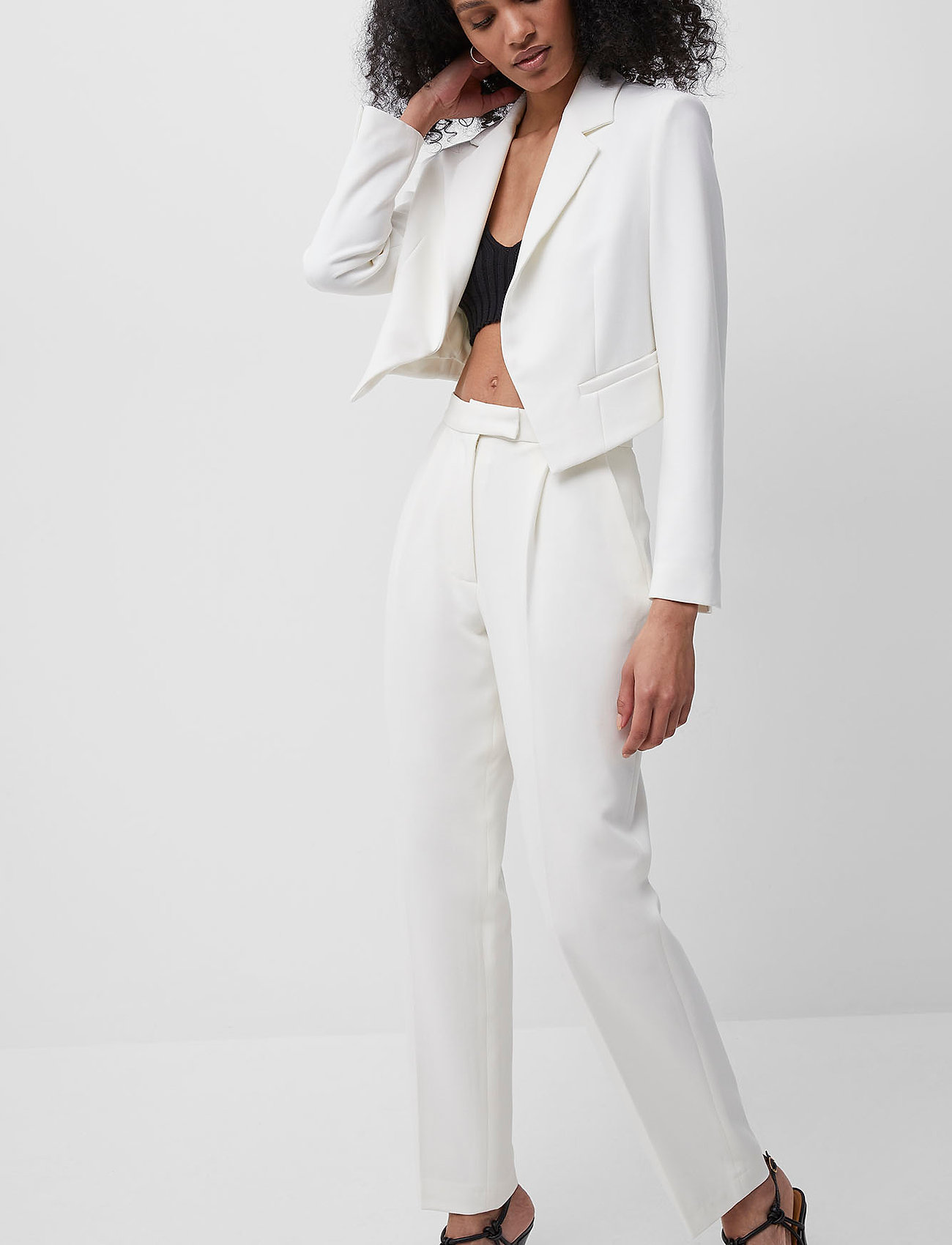 French Connection - INDI WHISPER RTH STNG CROPD BL - summer white - 5