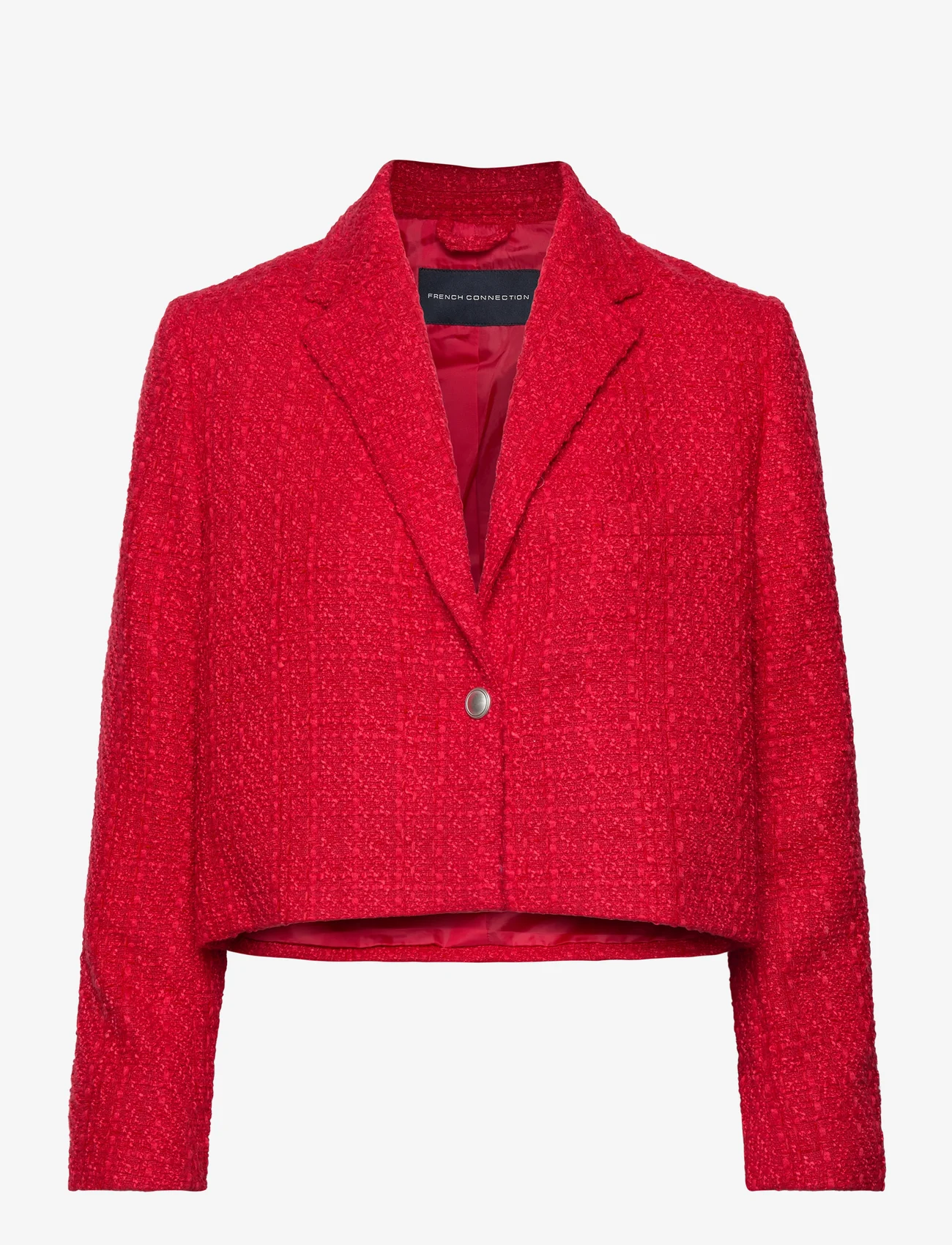 French Connection - AZZURRA TWEED CROPPED BLAZER - boucles copy - royal scarlet - 0