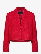 AZZURRA TWEED CROPPED BLAZER - ROYAL SCARLET