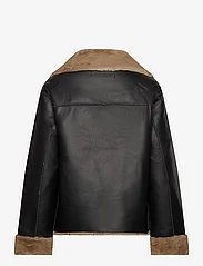 French Connection - CERYS PU FAUX FUR JACKET - spring jackets - blackout/tobacco brw - 1