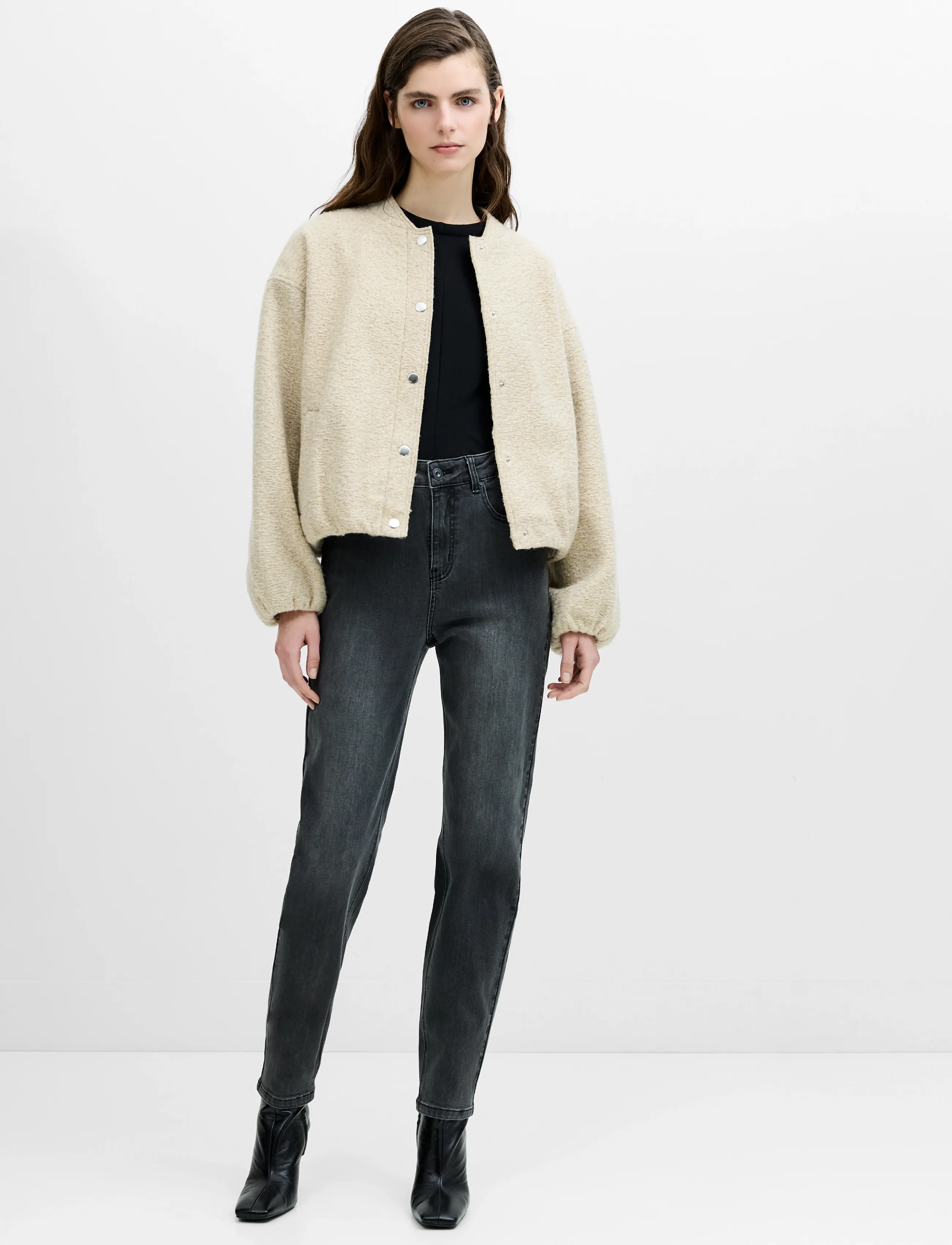 French Connection NELLIE BOMBER JACKET - Everyday Style - OATMEAL NEUTRAL / beige