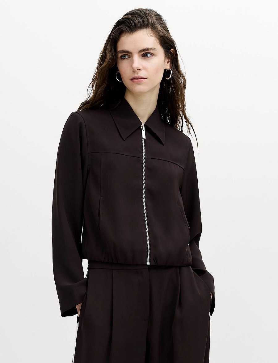 French Connection - VINNIE SUITING BLOUSSON JACKET - moch brwn/porc crm - 0