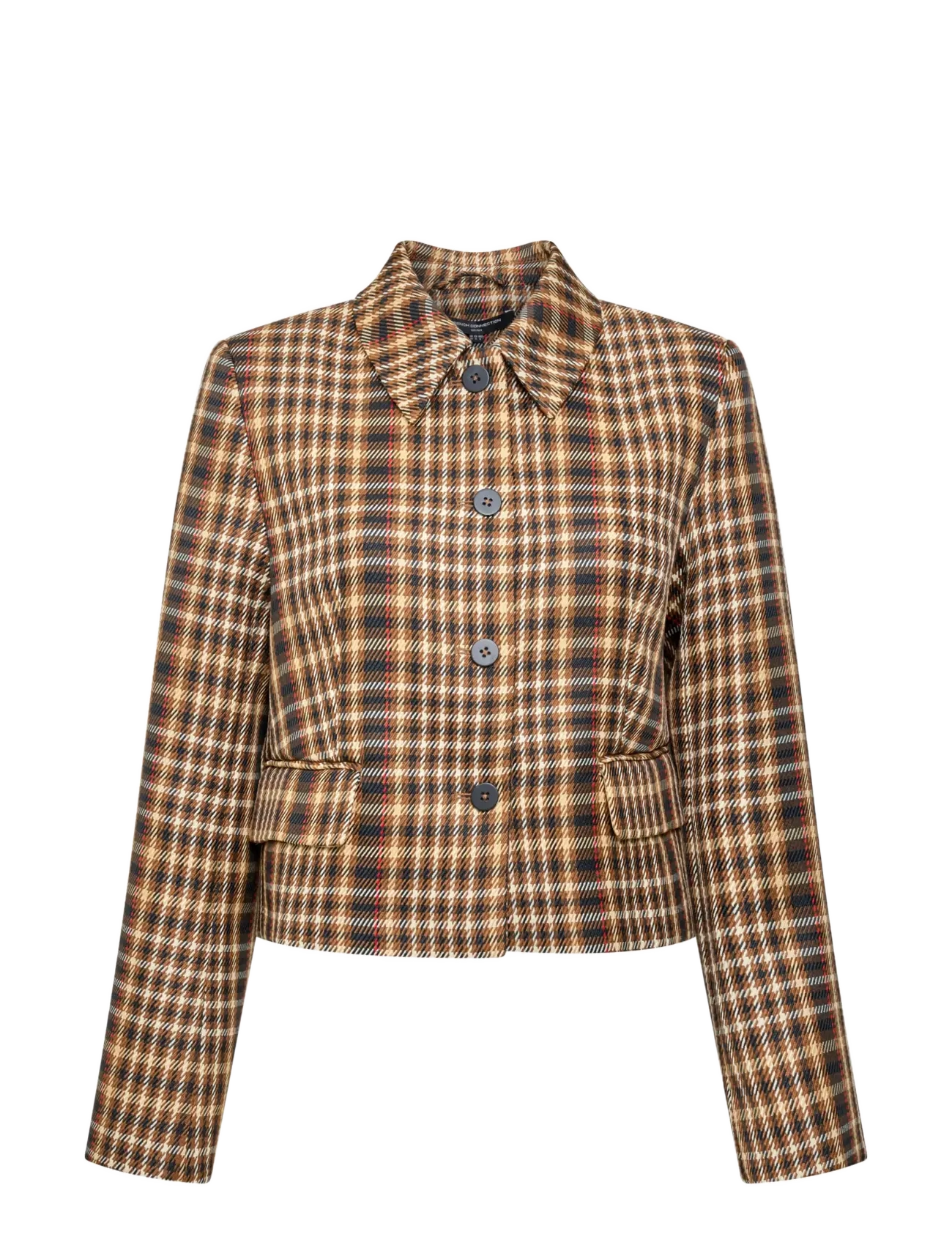 French Connection TASHA CHECKS BLAZER - Modetrends - TAN BROWN / brown