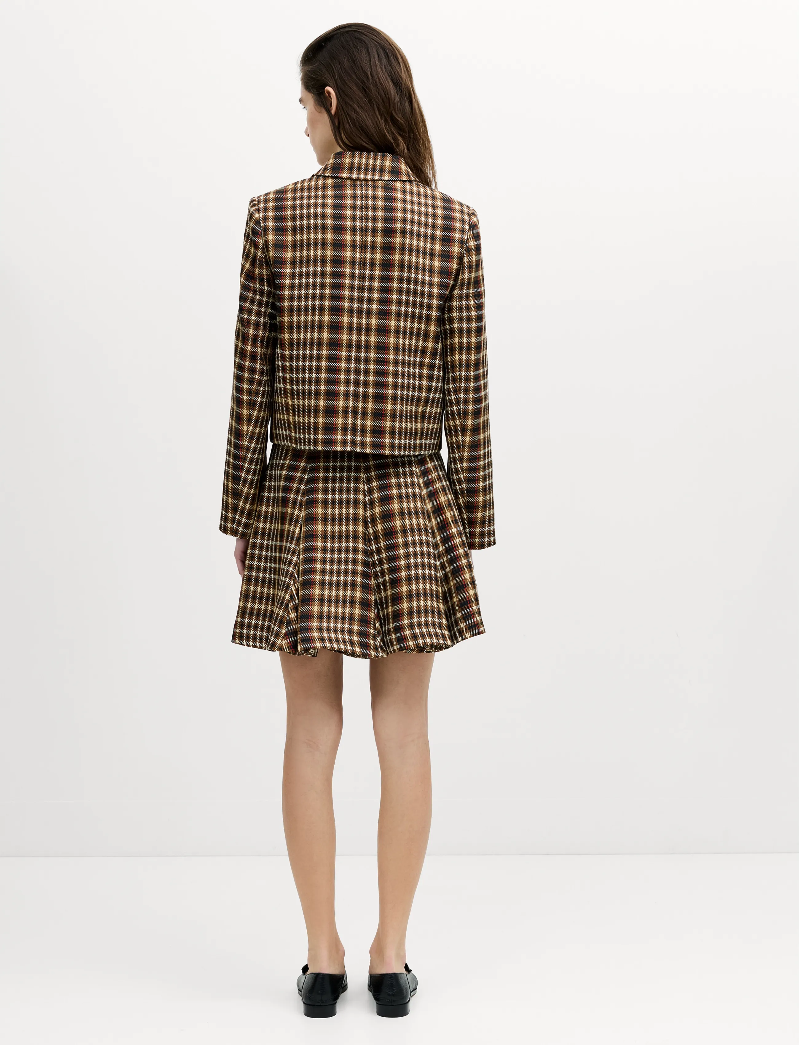 French Connection - TASHA CHECKS BLAZER - cropped-blazer - tan brown - 3
