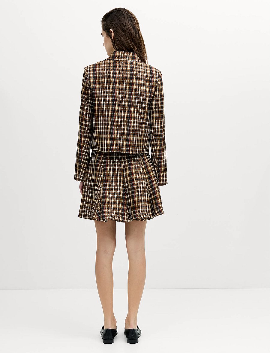 French Connection - TASHA CHECKS BLAZER - cropped-blazer - tan brown - 3