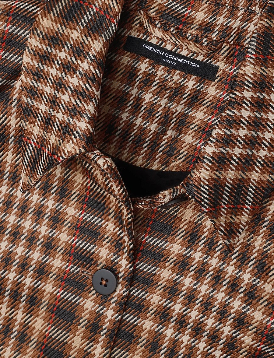 French Connection - TASHA CHECKS BLAZER - korte blazere - tan brown - 5