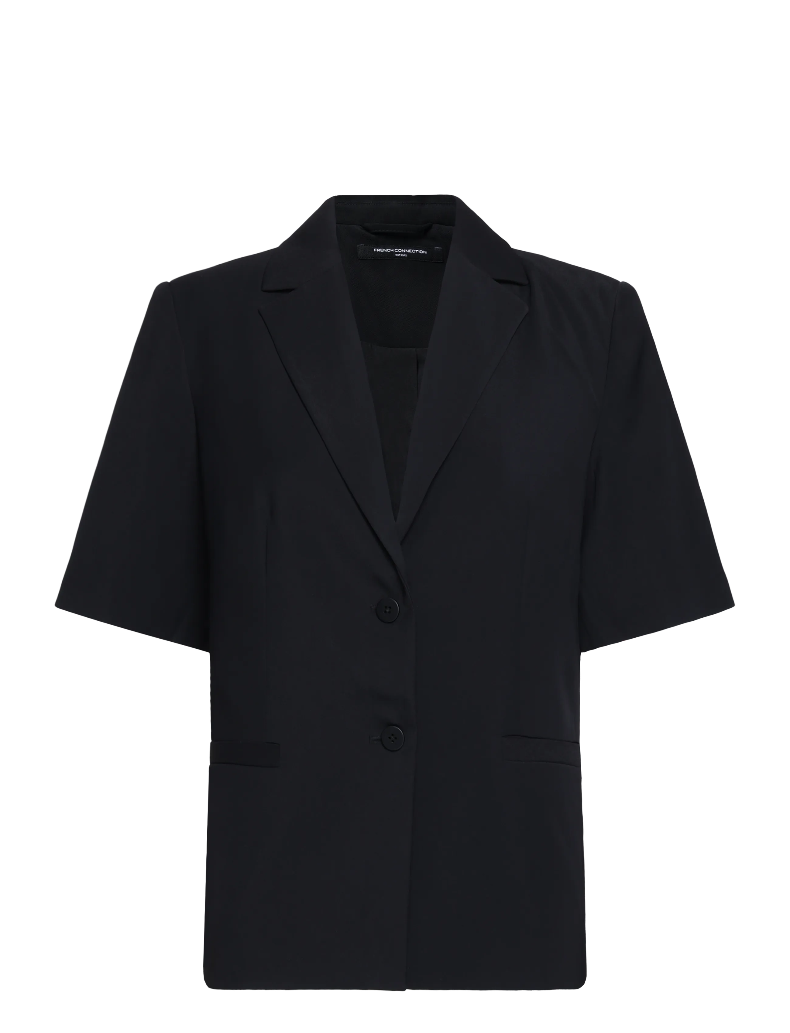 French Connection VINNIE SUITING SHORT SLEEVE BLAZER - Uus - BLACK / black