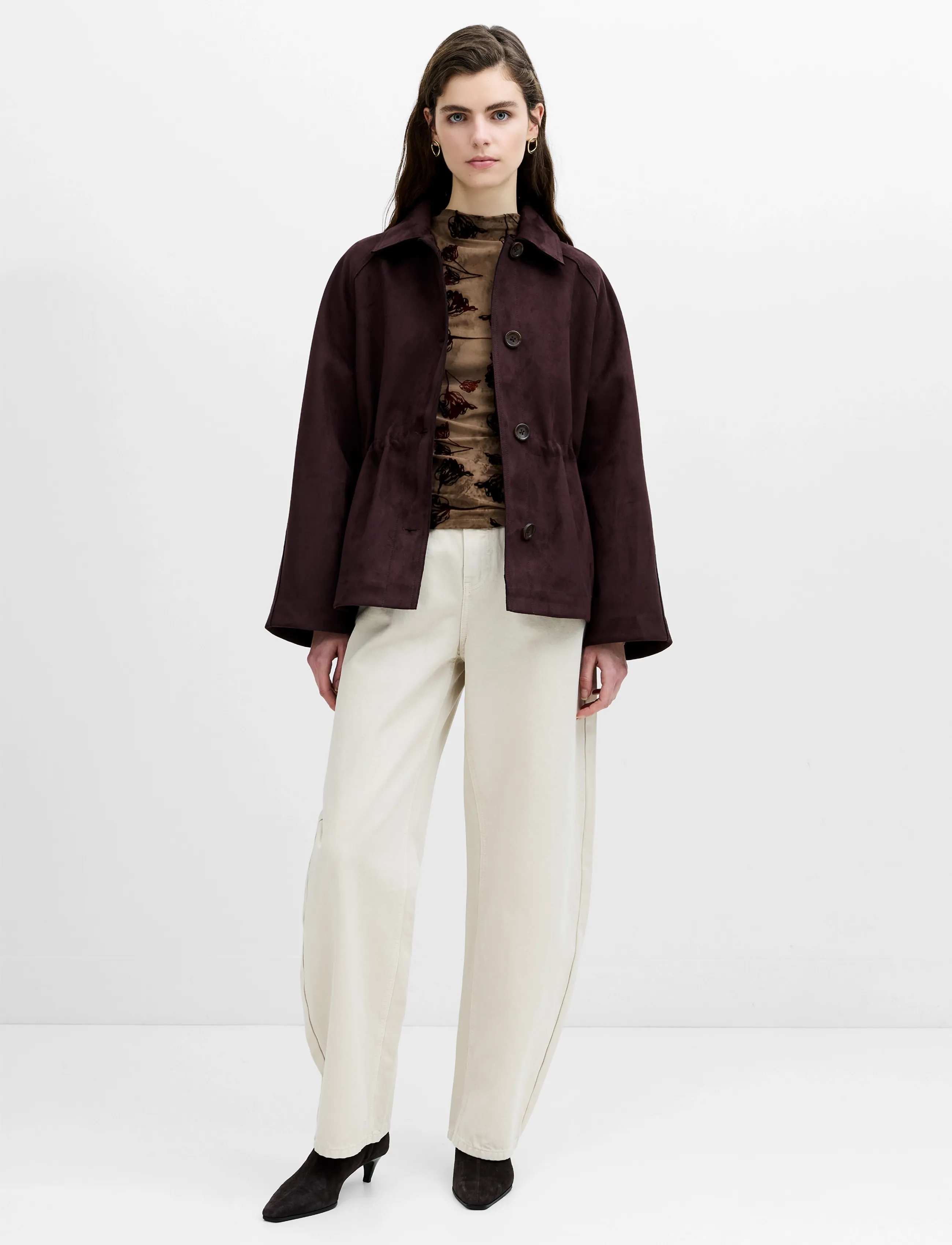 French Connection - LANEY SUEDETTE BLOUSON SHORT COAT - leichte jacken - mocha brown - 2