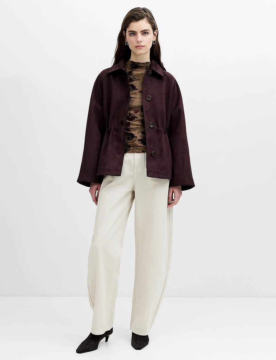 French Connection - LANEY SUEDETTE BLOUSON SHORT COAT - leichte jacken - mocha brown - 2