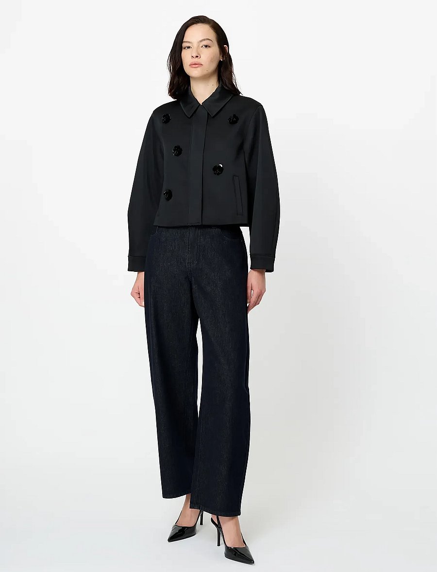 French Connection - CELIA EMBELLISHED SATIN JACKET - black - 0