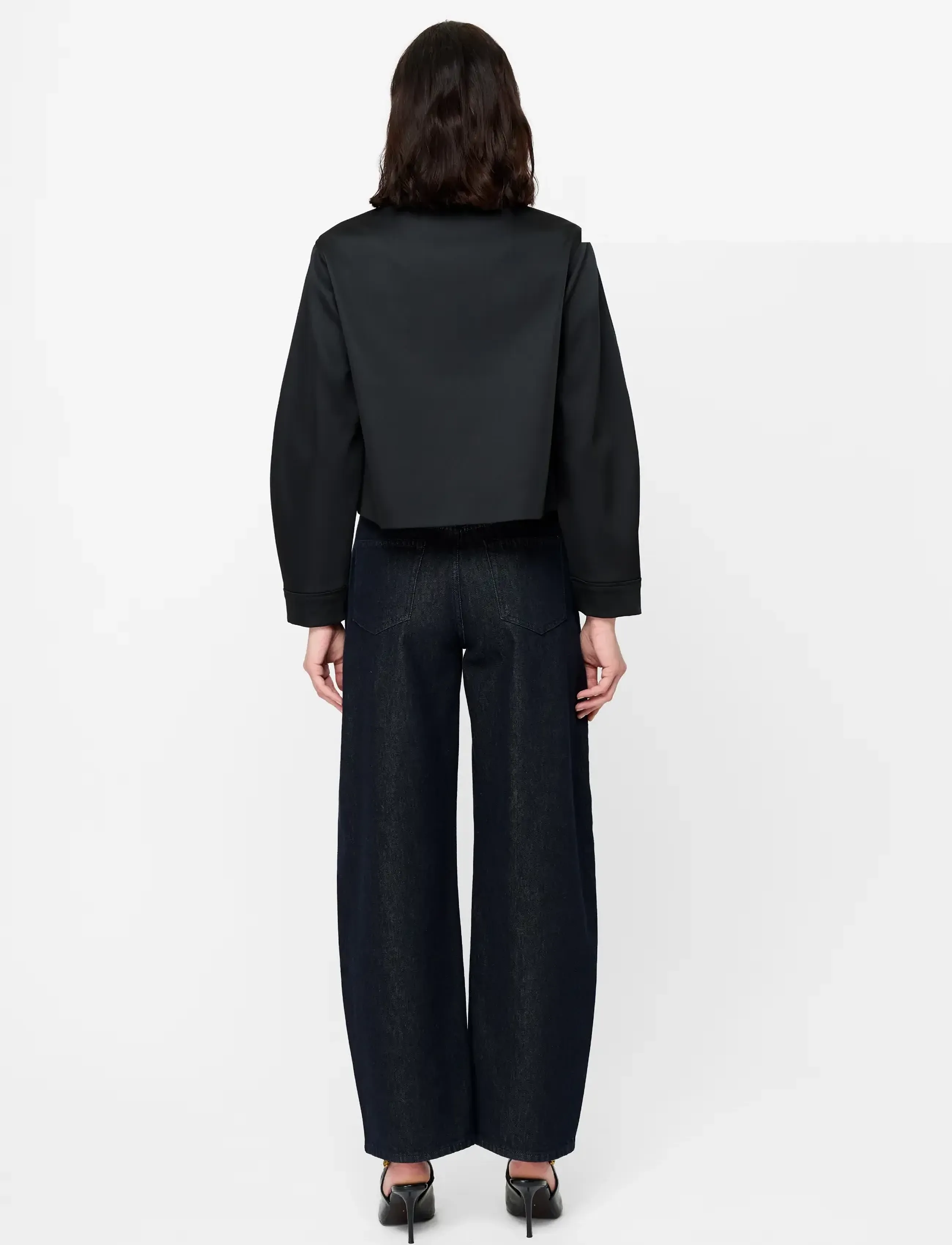 French Connection - CELIA EMBELLISHED SATIN JACKET - black - 3