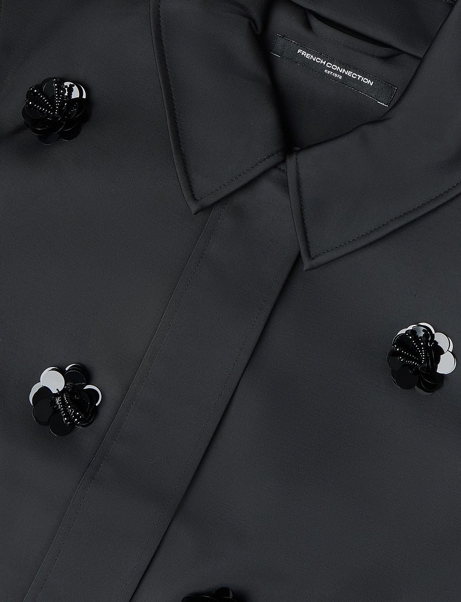 French Connection - CELIA EMBELLISHED SATIN JACKET - tunna jackor - black - 5