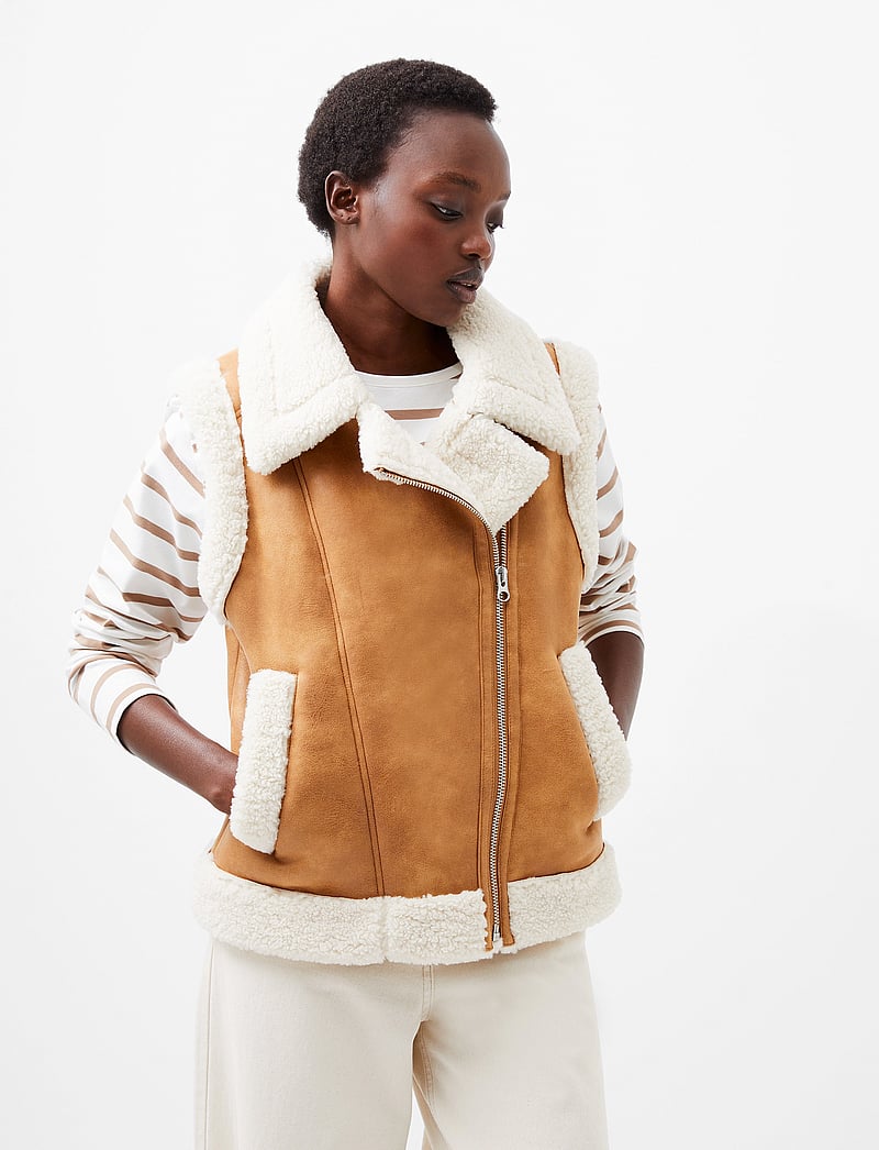 French Connection - CAMRY SUEDETTE GILLET - teddy-westen - tan - 0