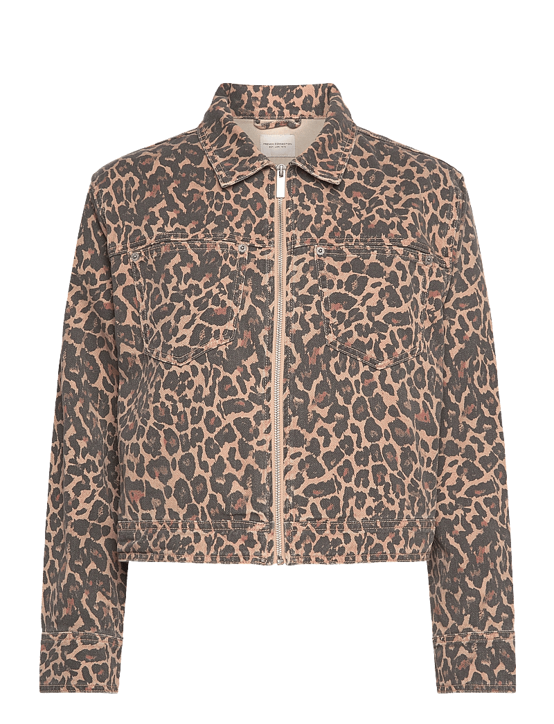 French Connection - CHARLIE PRINTED DENIM JACKET - frühlingsjacken - leopard sand multi - 1
