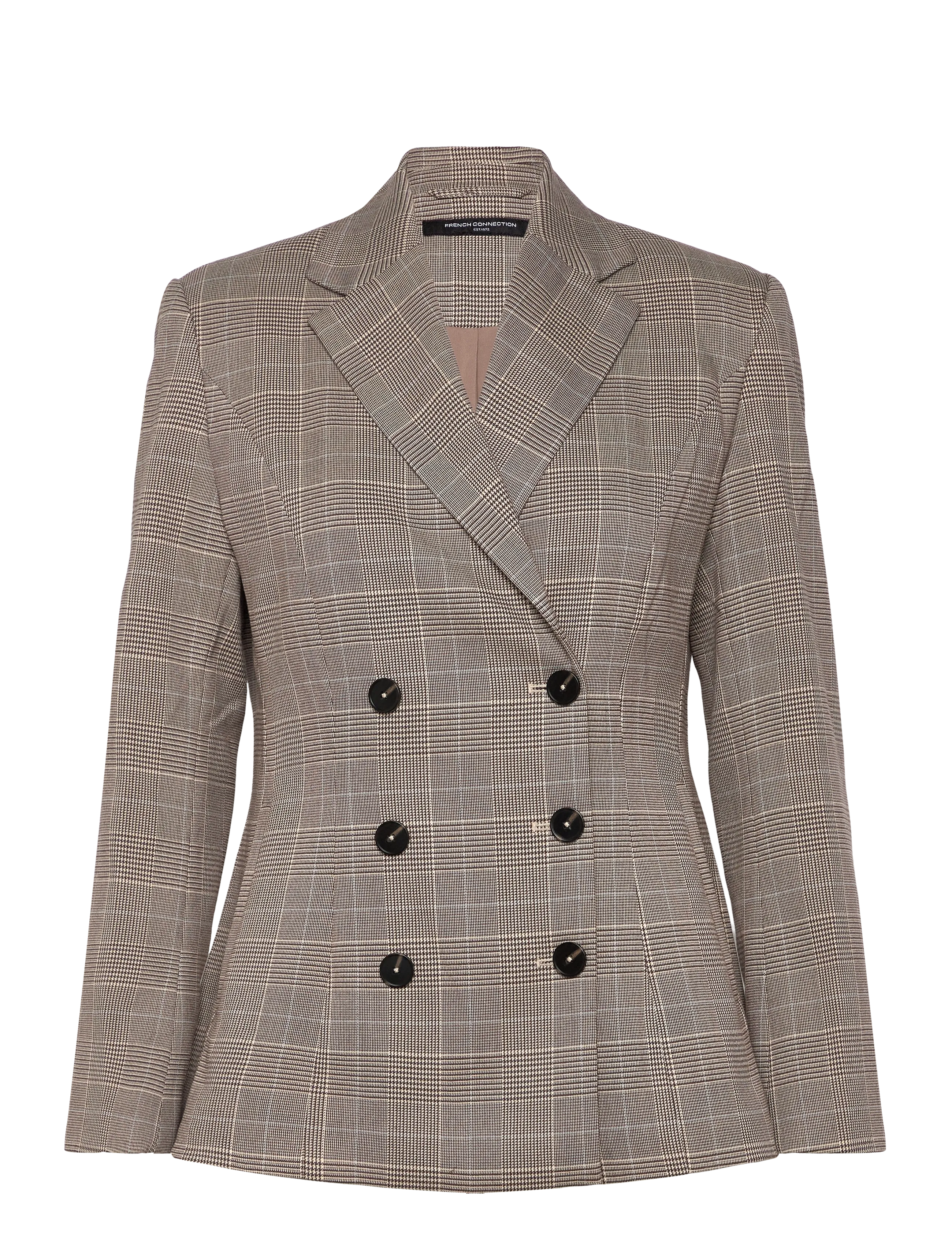 FRENCH CONNECTION Chester Check Cinched Blazer Braun - 42 - Damen
