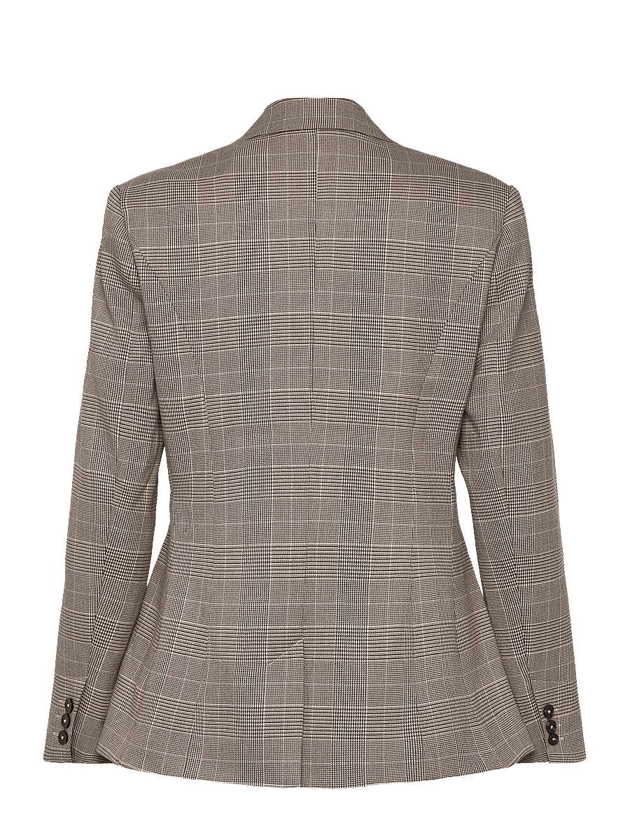 French Connection - CHESTER CHECK CINCHED BLAZER - dvieiliai švarkai - brown multi - 2