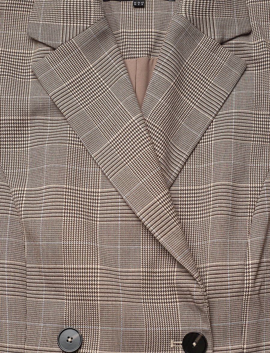 French Connection - CHESTER CHECK CINCHED BLAZER - dvieiliai švarkai - brown multi - 5